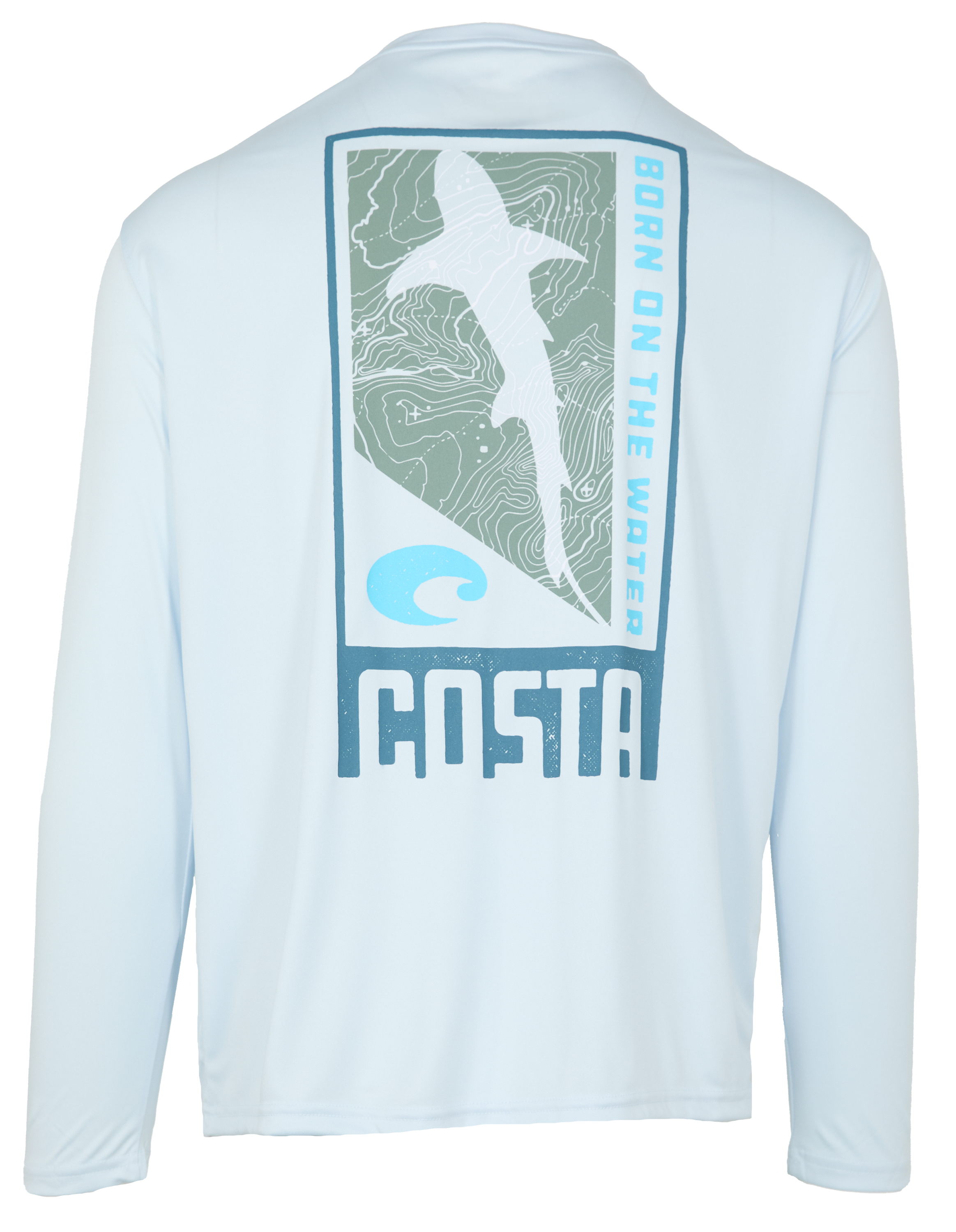 Image of Costa Del Mar Tech Finder Long-Sleeve T-Shirt for Men - Arctic Blue