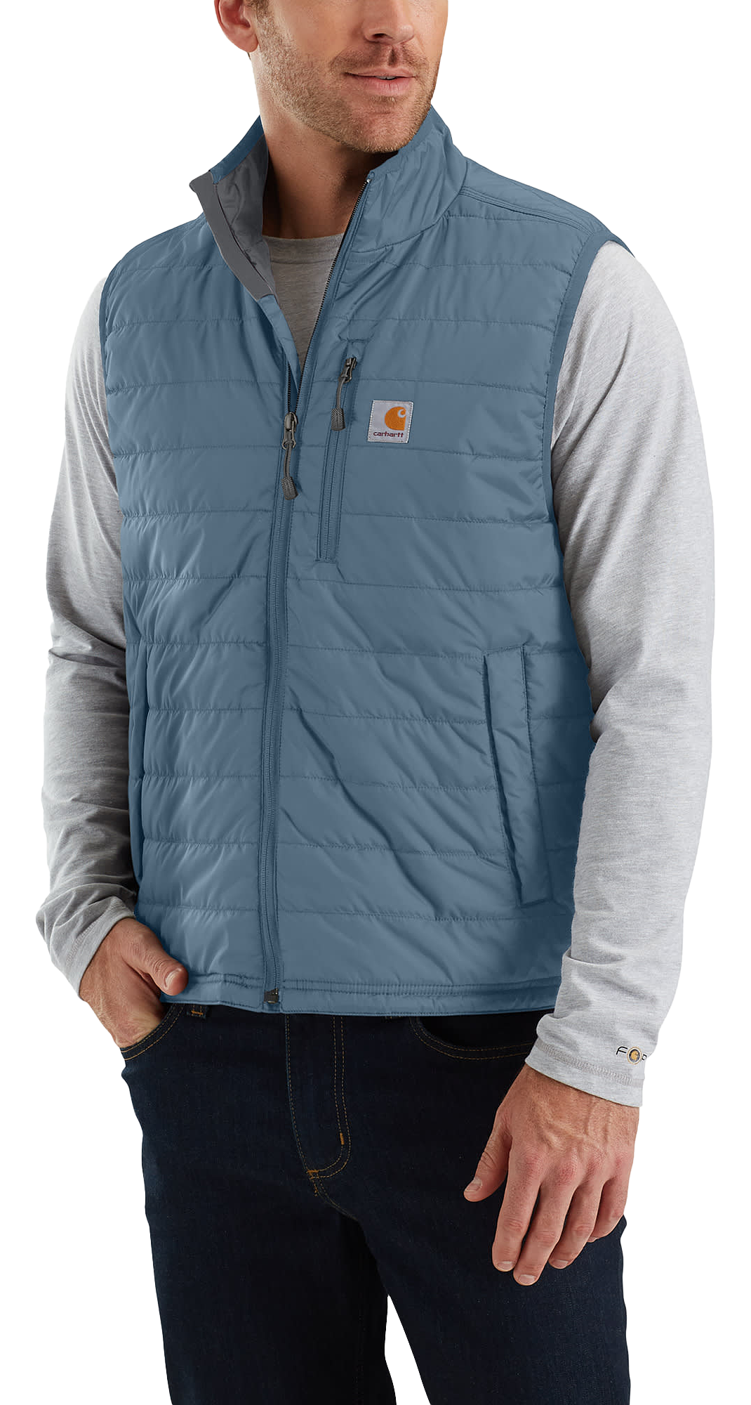 Image of Carhartt Rain Defender Relaxed Fit Lightweight Insulated Vest for Men - Thundercloud - M