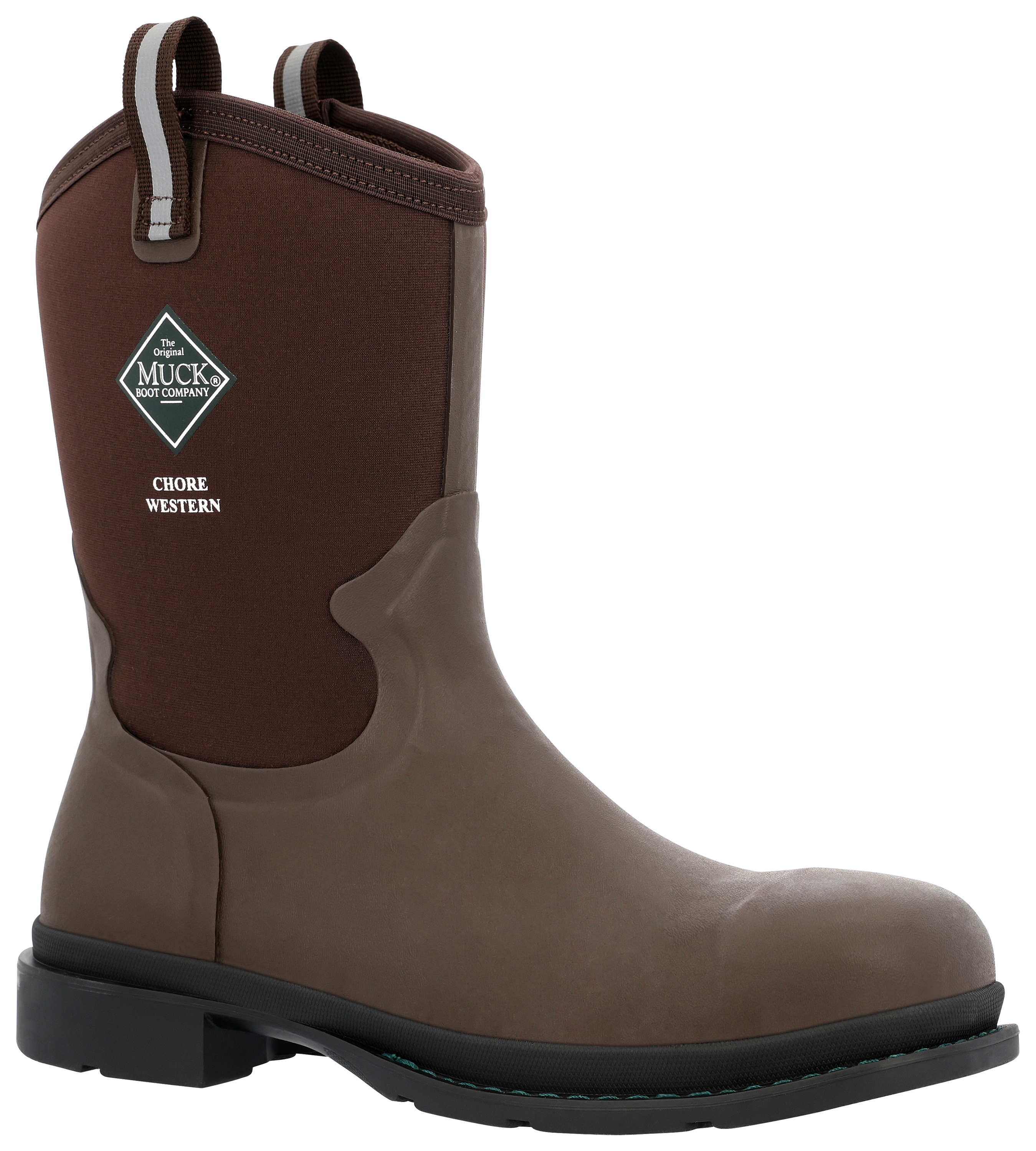 Image of The Original Muck Boot Company Chore Western Alloy-Toe Rubber Boots for Men - Brown - 9M
