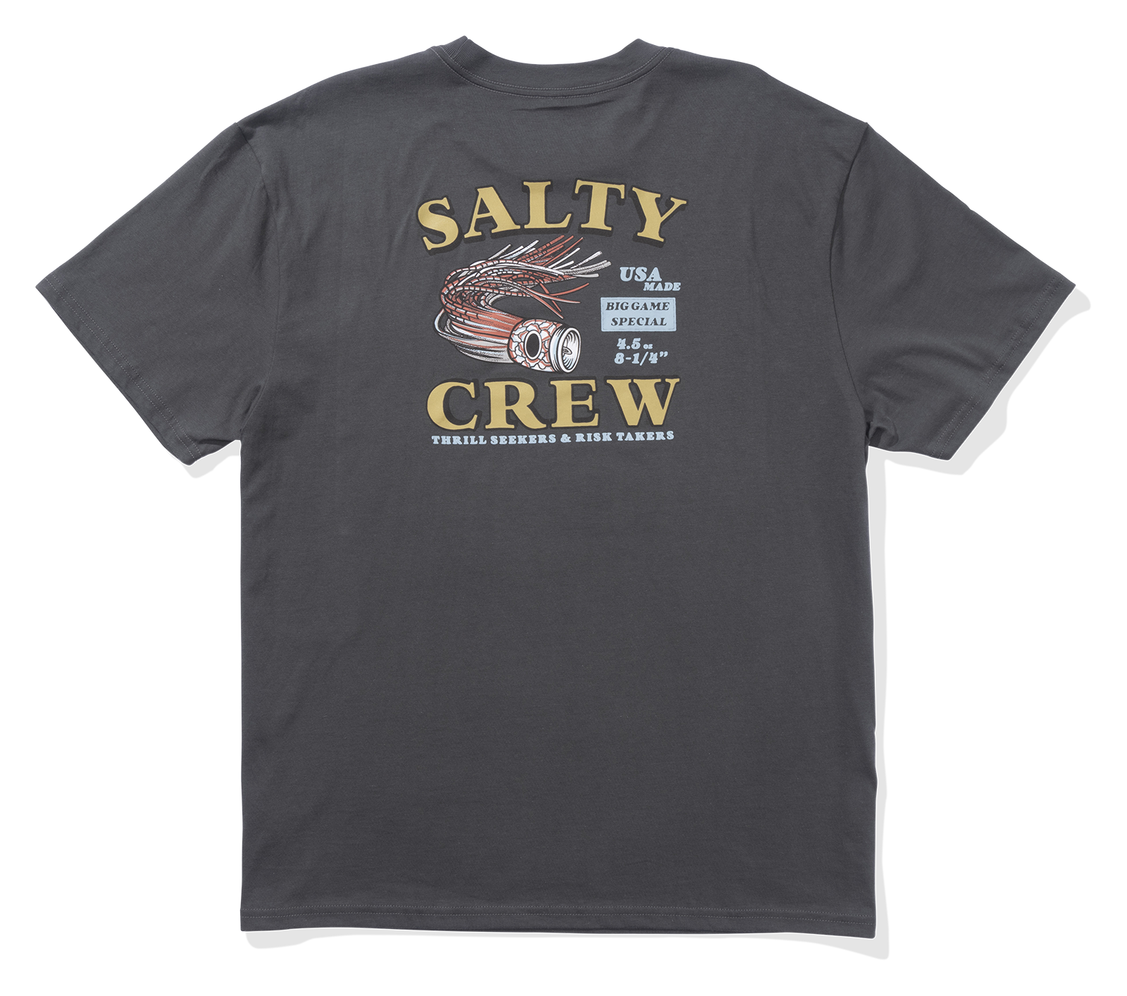 Image of Salty Crew Lured Classic Short-Sleeve T-Shirt for Men - Charcoal