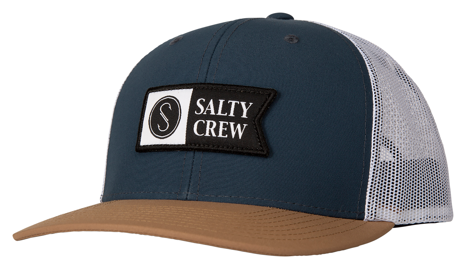 Image of Salty Crew Pinnacle 2 Retro Trucker Cap - Indigo/Tan