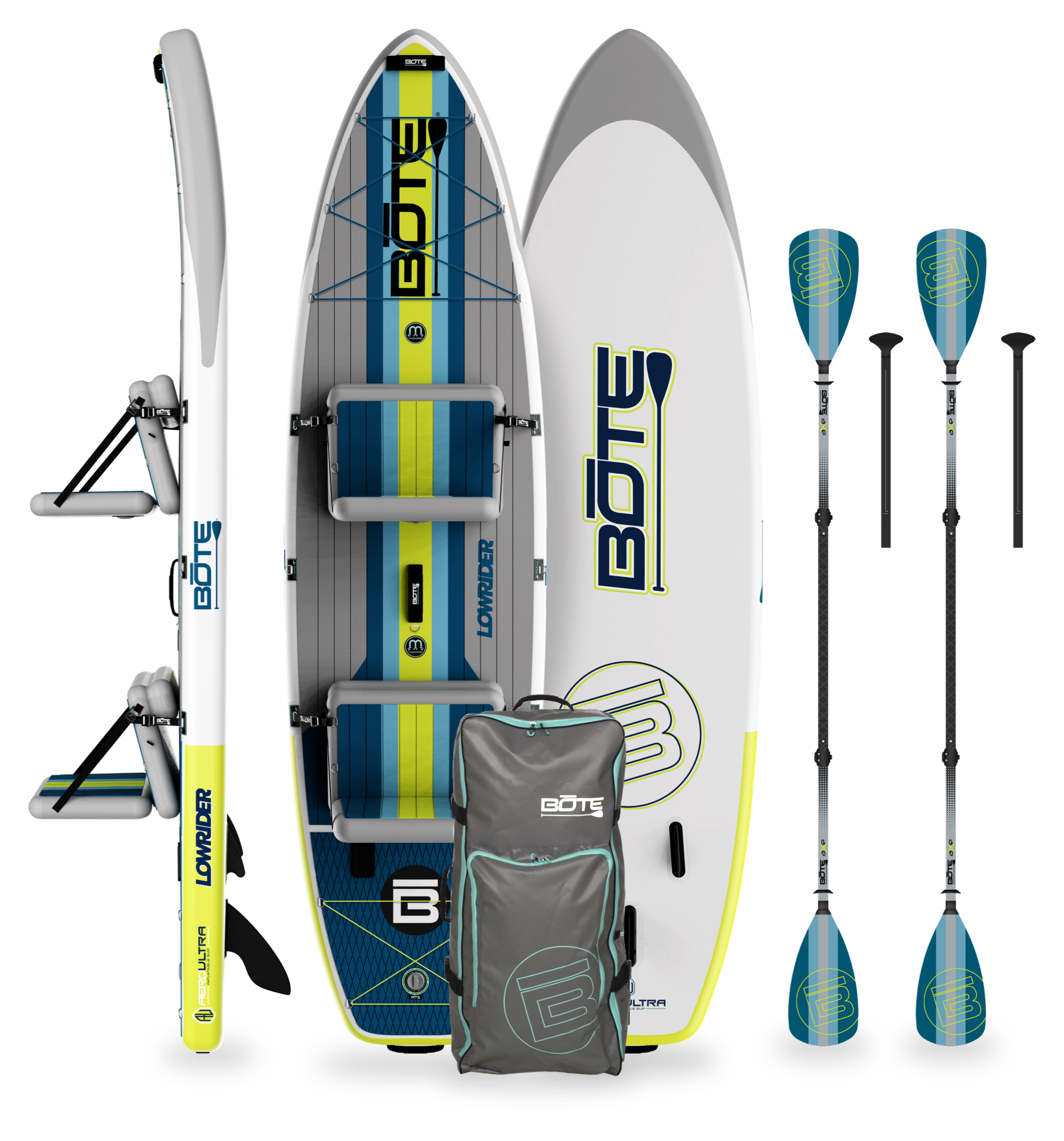 Image of "BOTE LowRider Aero Tandem 11'6"" Inflatable Stand-Up Paddleboard Package"