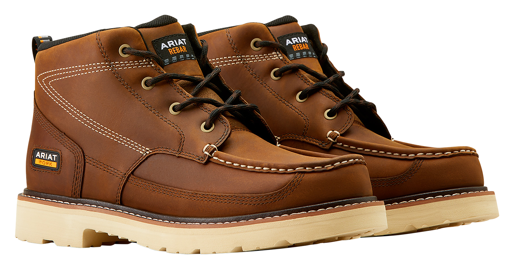 Image of Ariat Rebar Lift Chukka Work Boots for Men - Distressed Brown