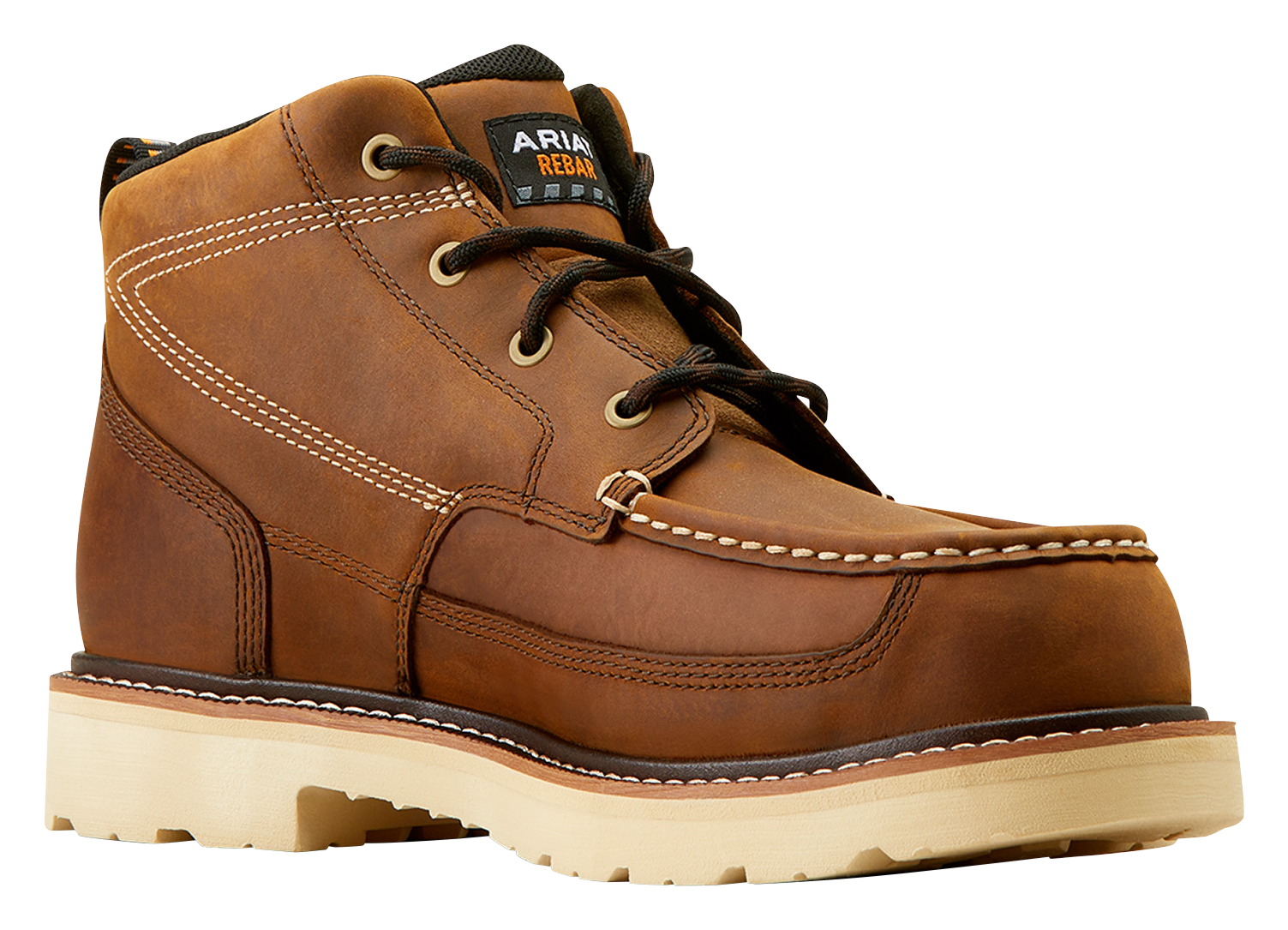 Image of Ariat Rebar Lift Composite-Toe Chukka Work Boots for Men - Distressed Brown - 9M