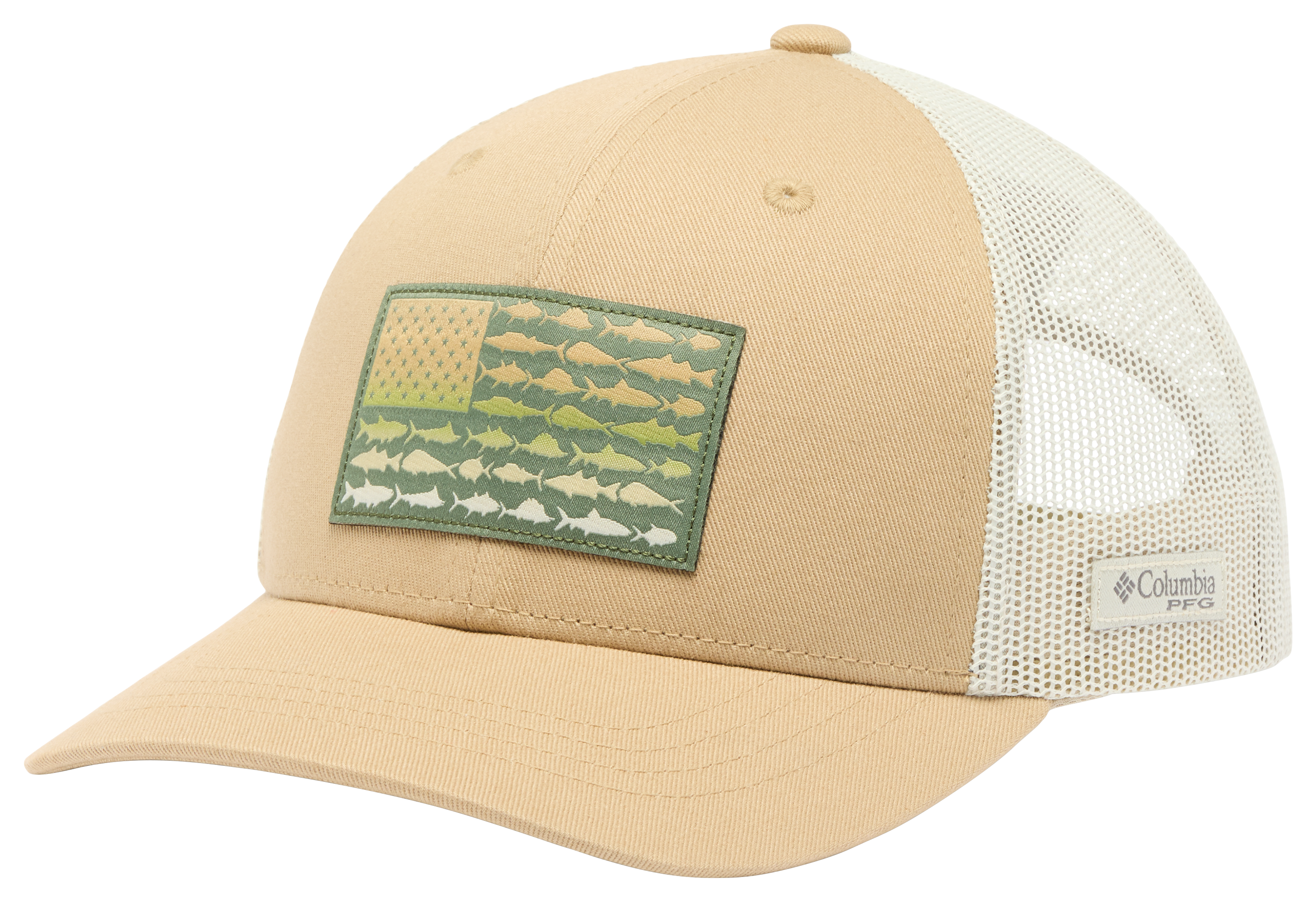 Image of Columbia PFG Fish Flag Snapback Cap for Kids - Beach/Stone