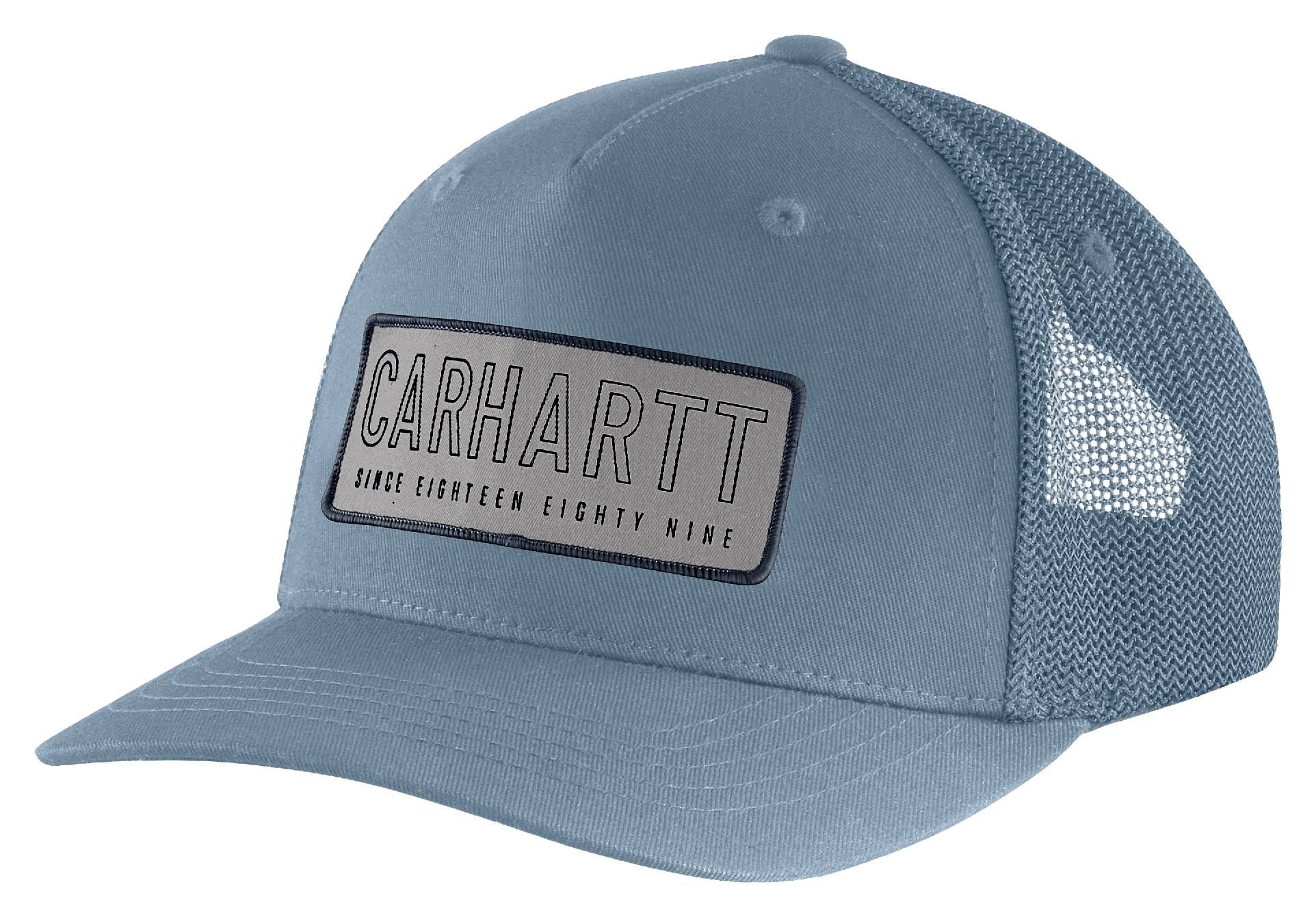 Image of Carhartt Rugged Flex Canvas Mesh-Back 1889 Patch Cap - Thundercloud