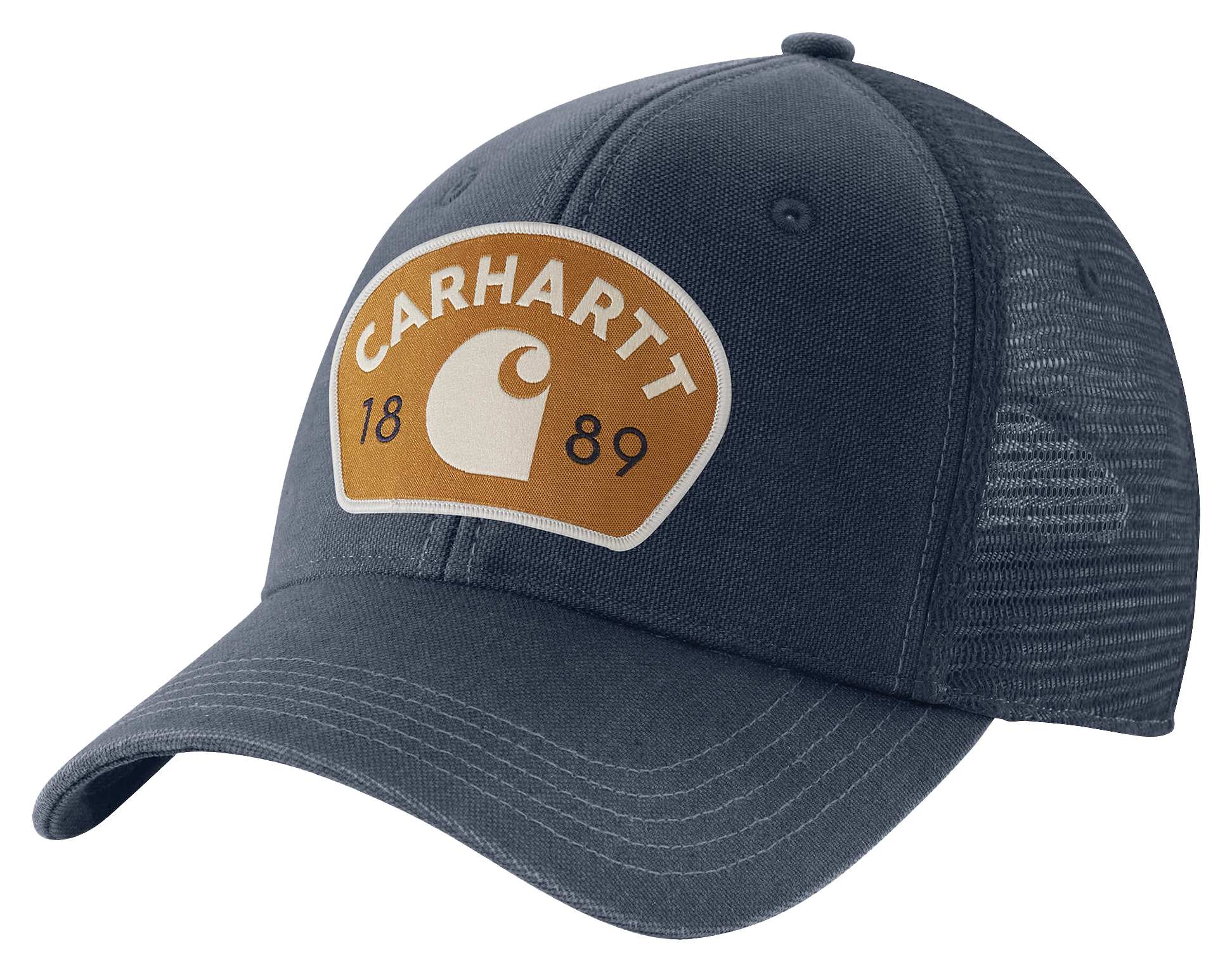 Image of Carhartt Canvas 1889 C Patch Mesh-Back Cap - Navy