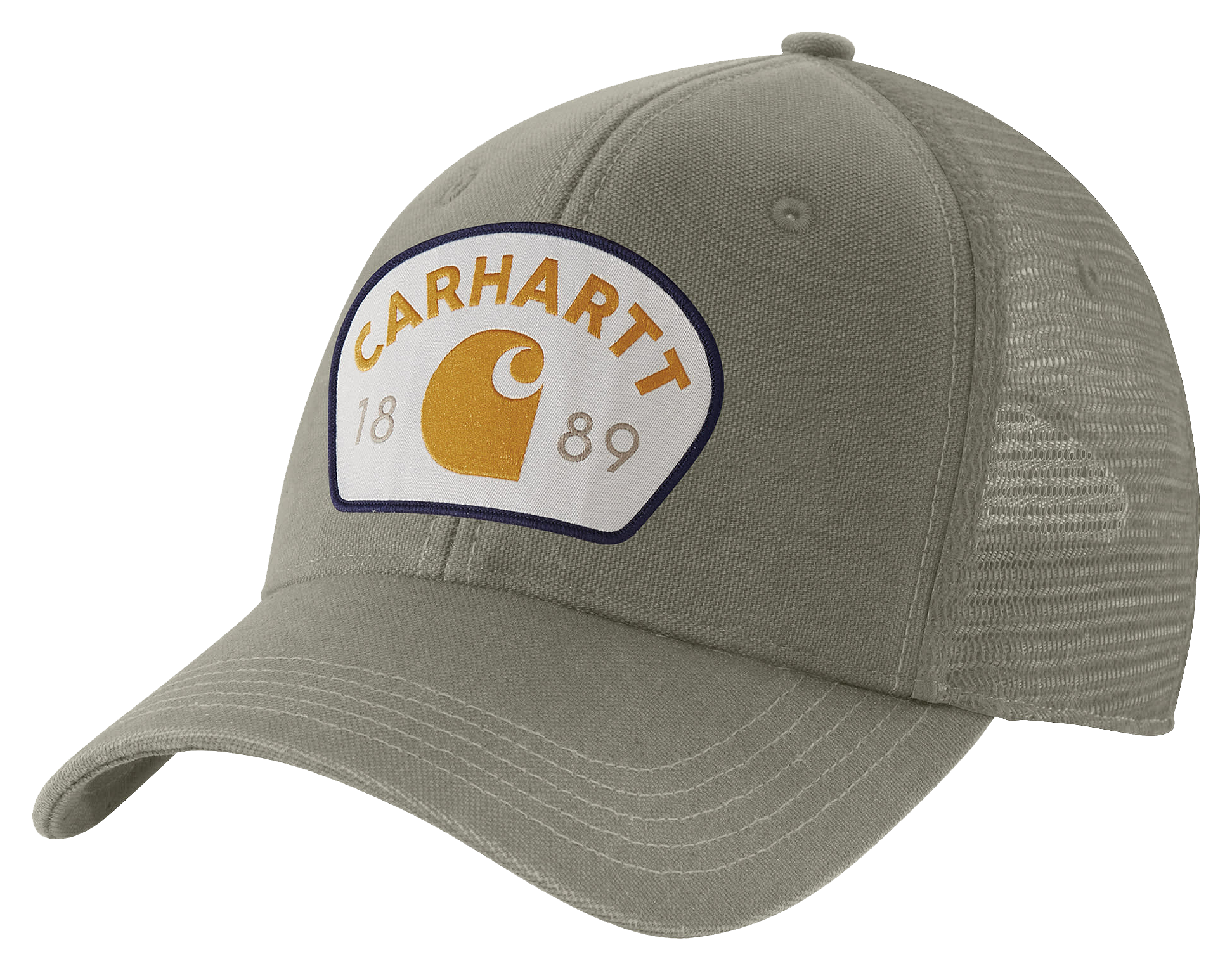 Image of Carhartt Canvas 1889 C Patch Mesh-Back Cap - Dusty Olive