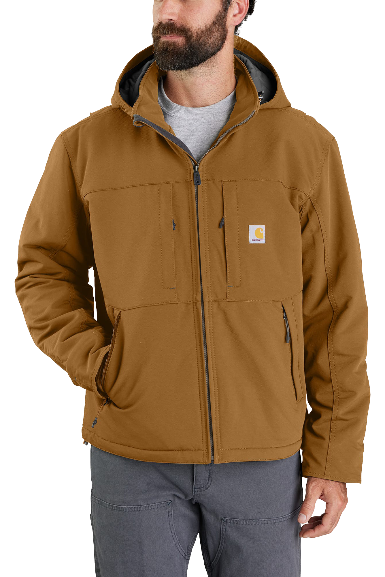 Image of Carhartt Super Dux Relaxed-Fit Insulated Jacket for Men - Carhartt Brown - LT