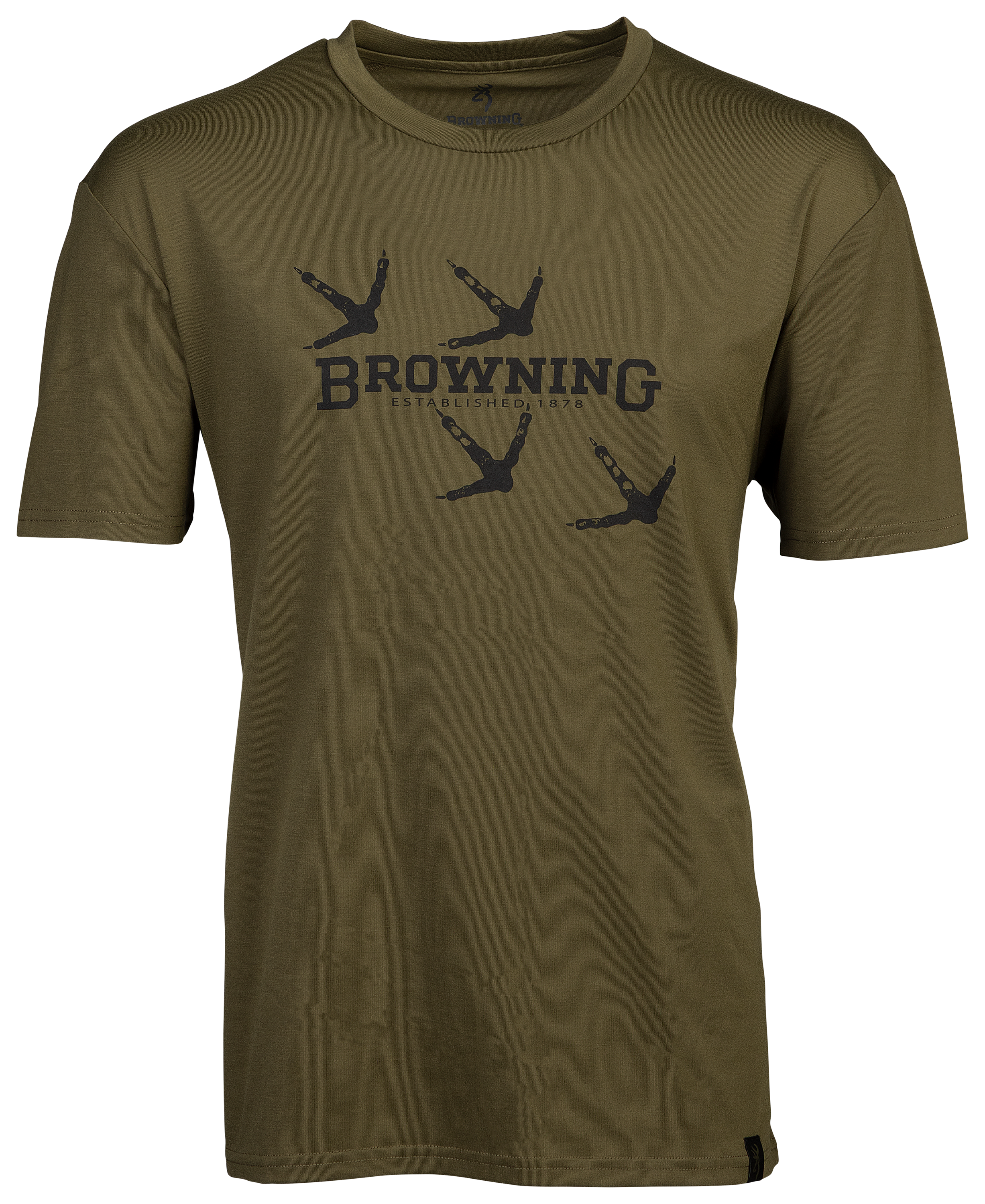 Image of Browning Turkey Track Performance Camp Short-Sleeve T-Shirt for Men - Green - L