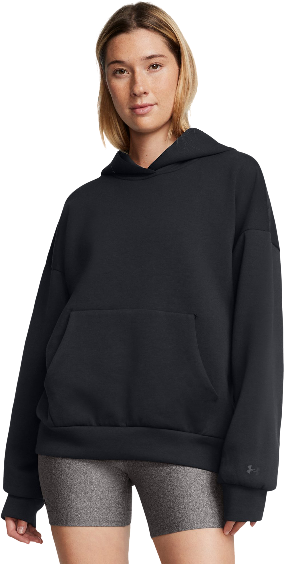 Image of Under Armour Unstoppable Fleece Long-Sleeve Hoodie for Ladies - Black - XS