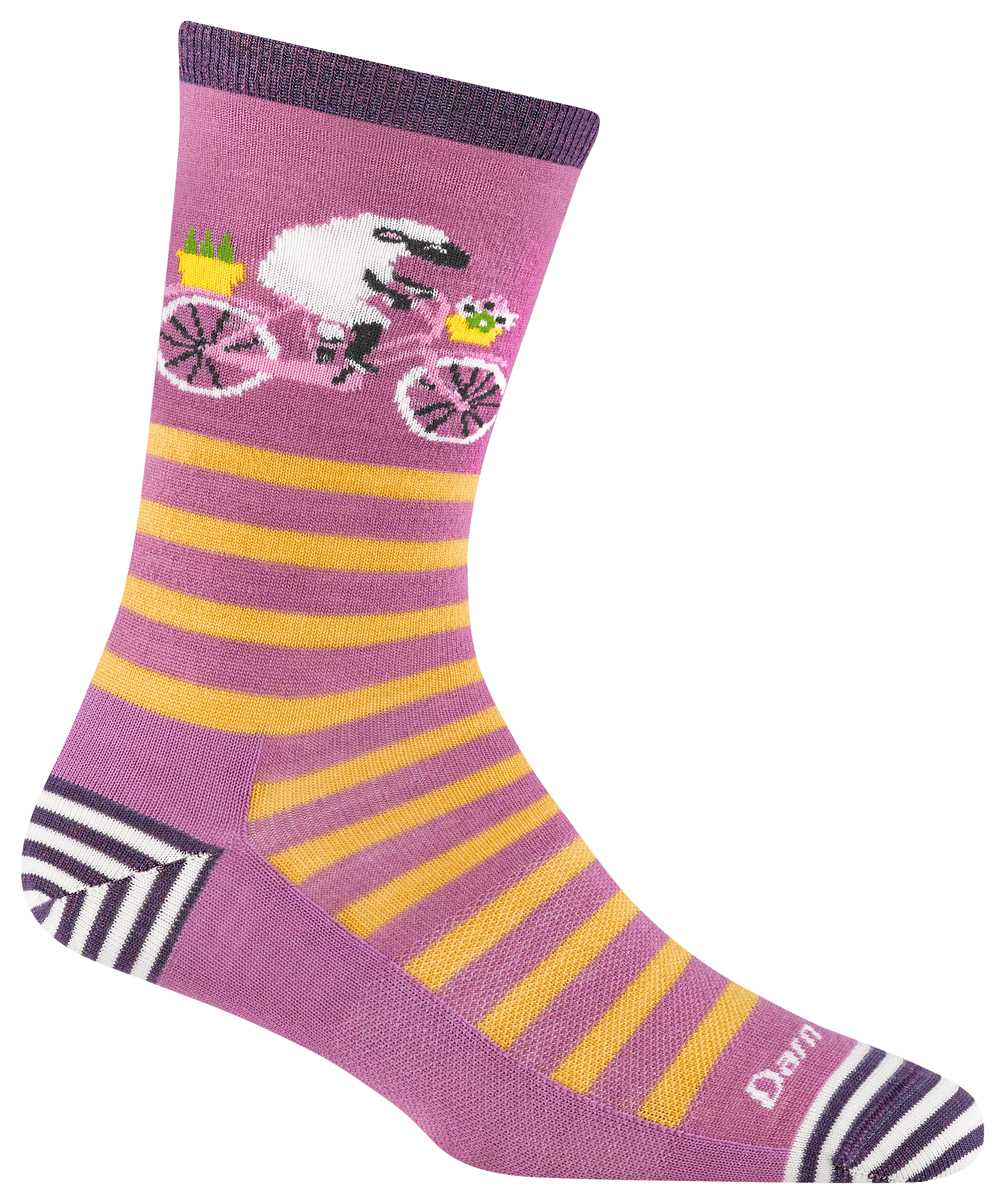 Image of Darn Tough Animal Haus Merino Wool Crew Lightweight Lifestyle Socks for Ladies - Lilac - M
