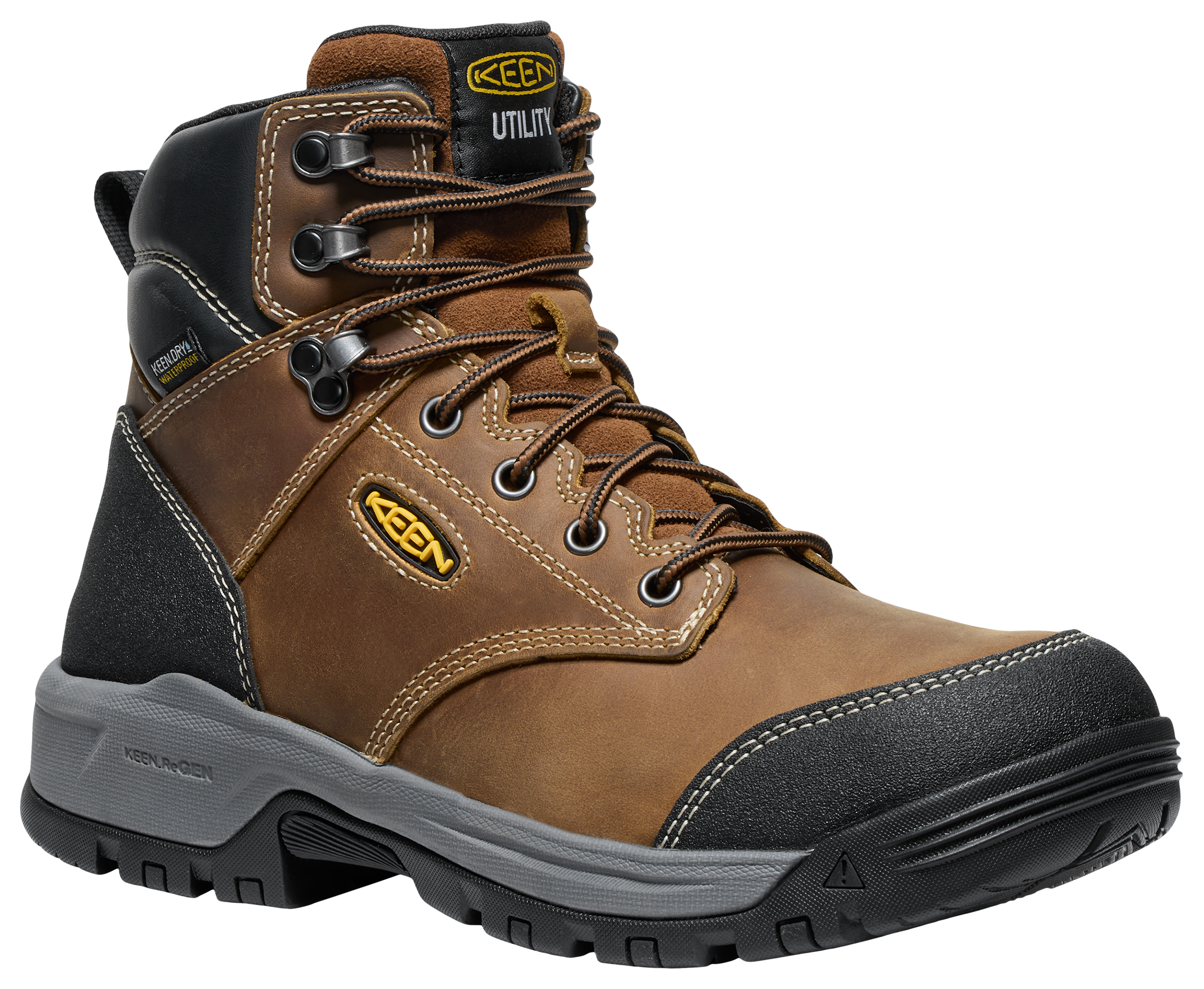 Image of KEEN Utility Evanston Waterproof Work Boots for Men - Bison/Black - 8.5M