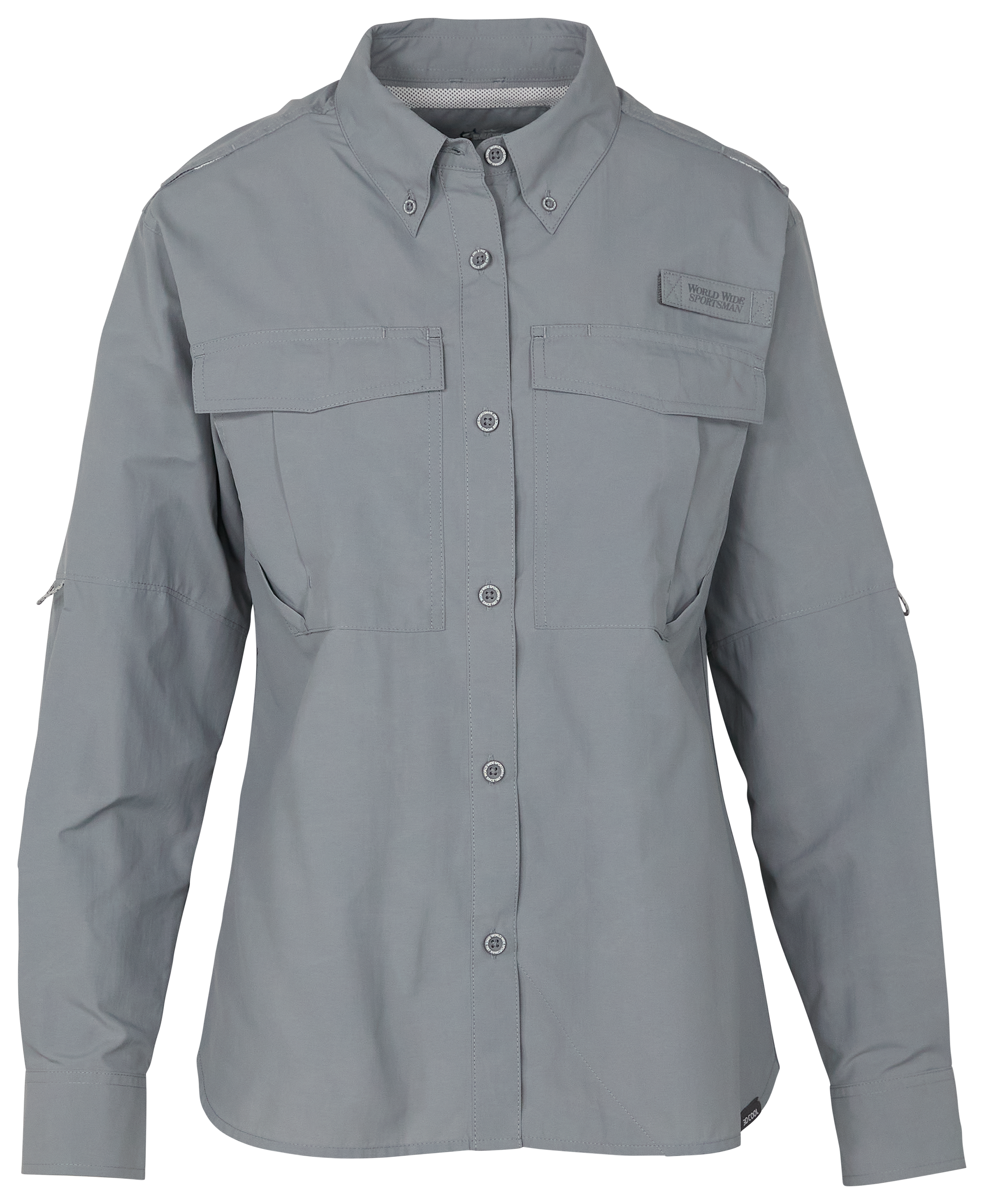 Image of World Wide Sportsman 3D Cool Nylon Angler Button-Down Long-Sleeve Shirt - Monument