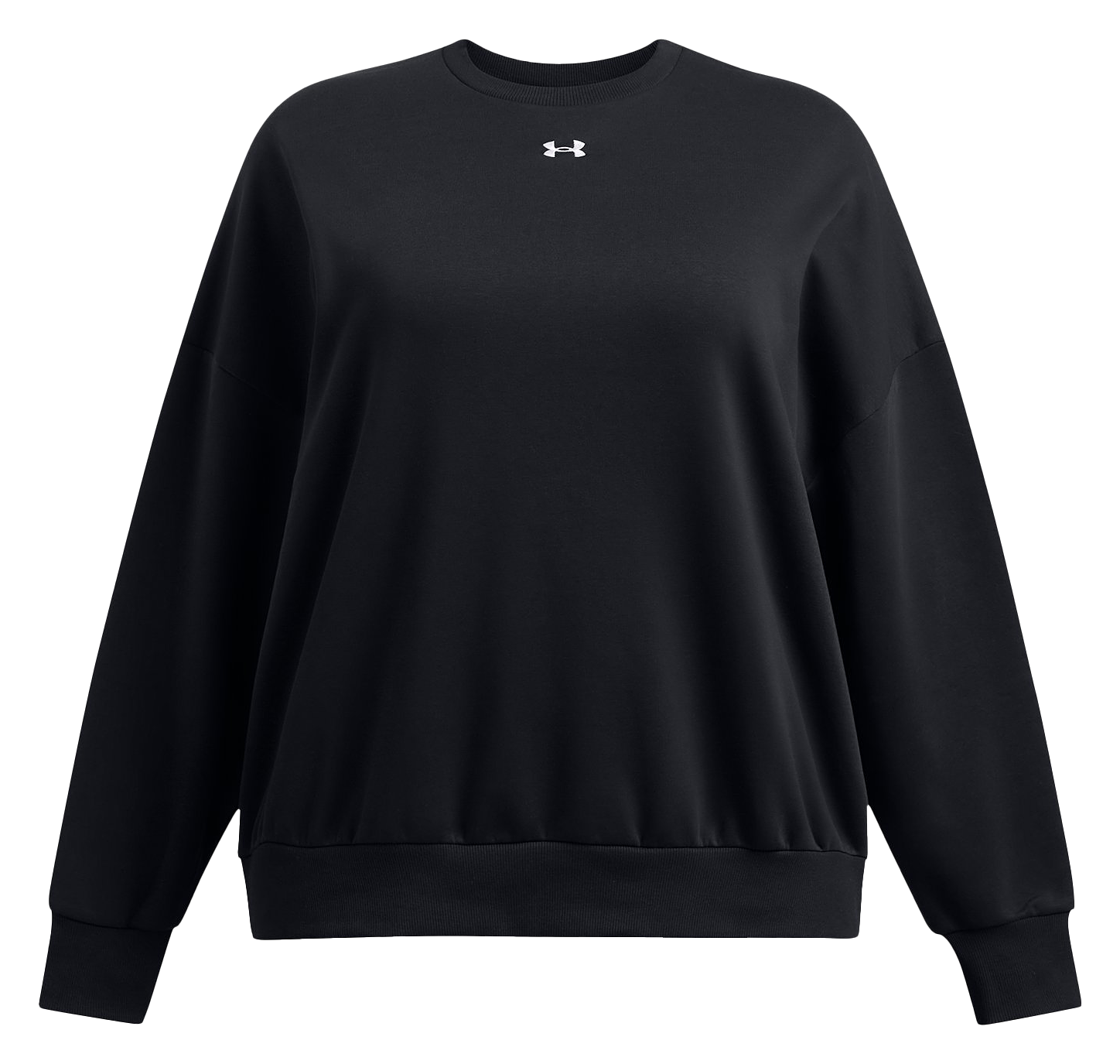 Image of Under Armour Rival Fleece Oversized Long-Sleeve Crew-Neck for Ladies - Black - 1X