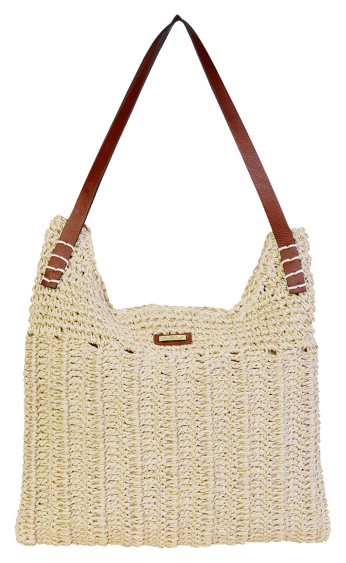 SUN 'N' SAND Natural Paper Crochet Tote Bag