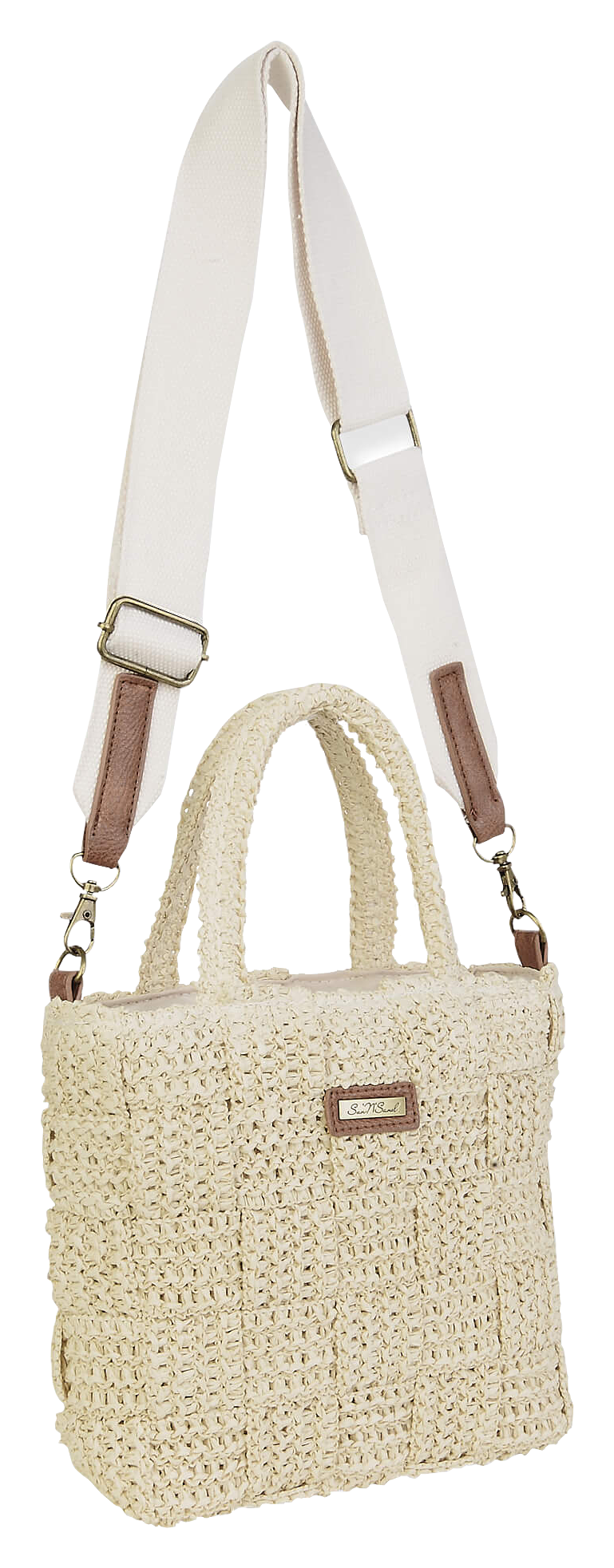 SUN 'N' SAND Paper Straw Tote Bag with Shoulder Strap