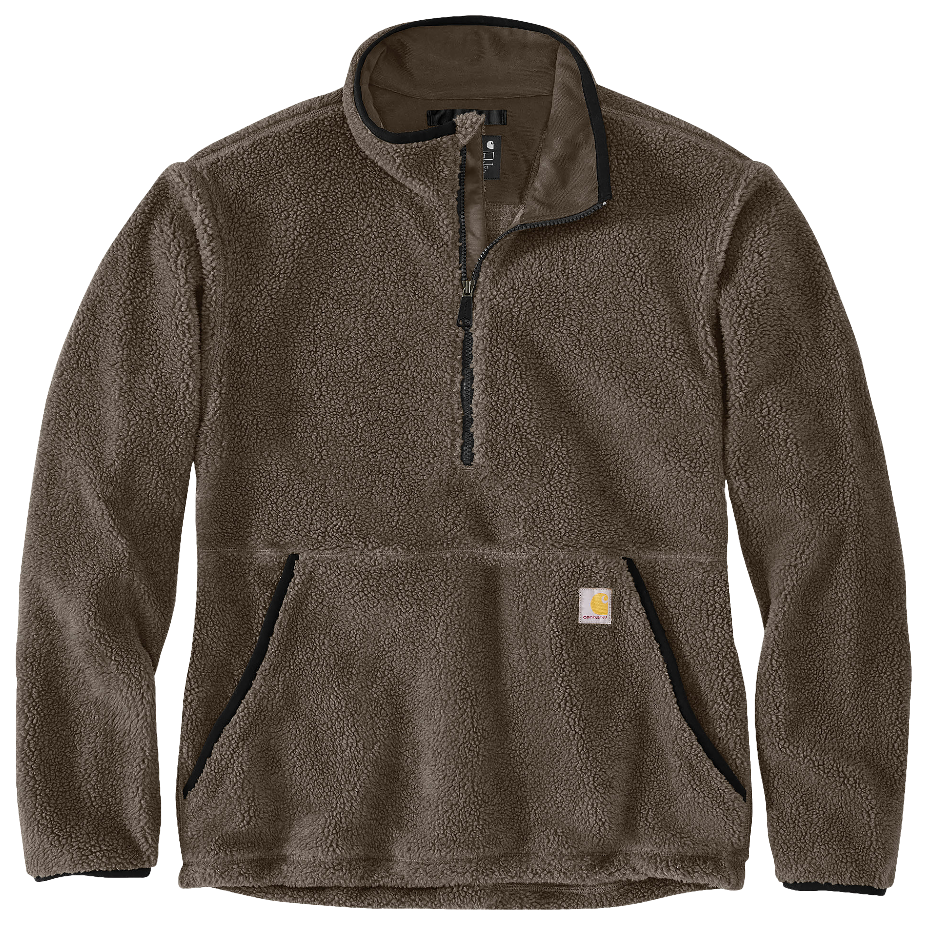 Image of Carhartt Loose-Fit Quarter-Zip Fleece Pullover for Men - Tarmac - M