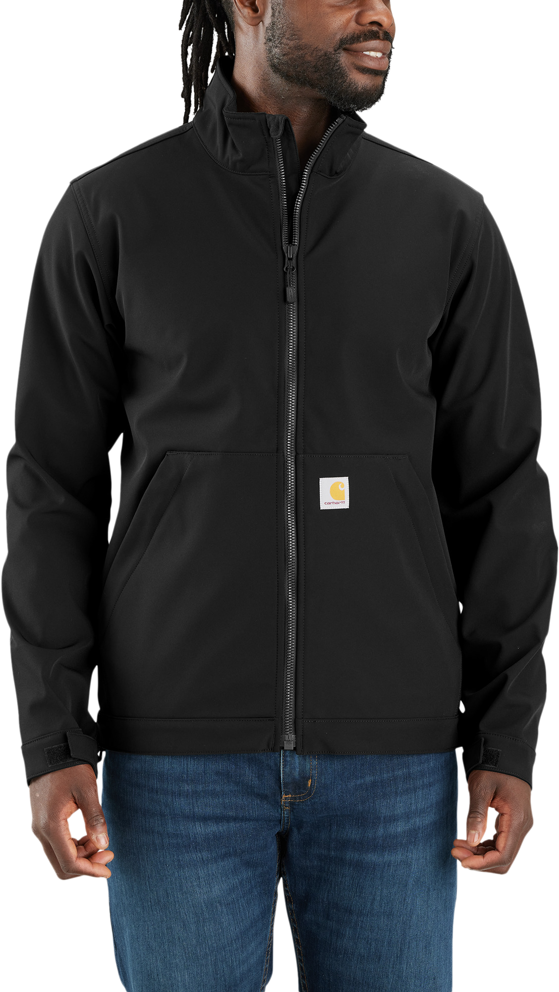 Image of Carhartt Rain Defender Relaxed-Fit Softshell Jacket for Men - Black - 4XLT