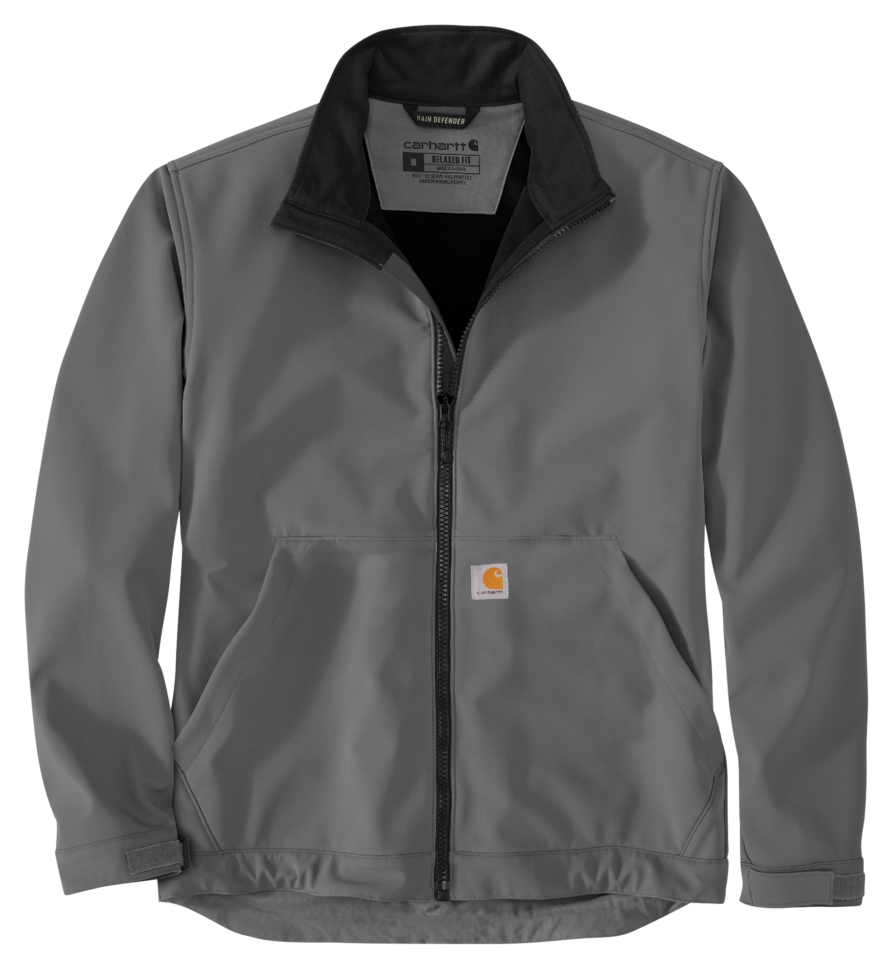 Image of Carhartt Rain Defender Relaxed-Fit Softshell Jacket for Men - Steel - 5XL