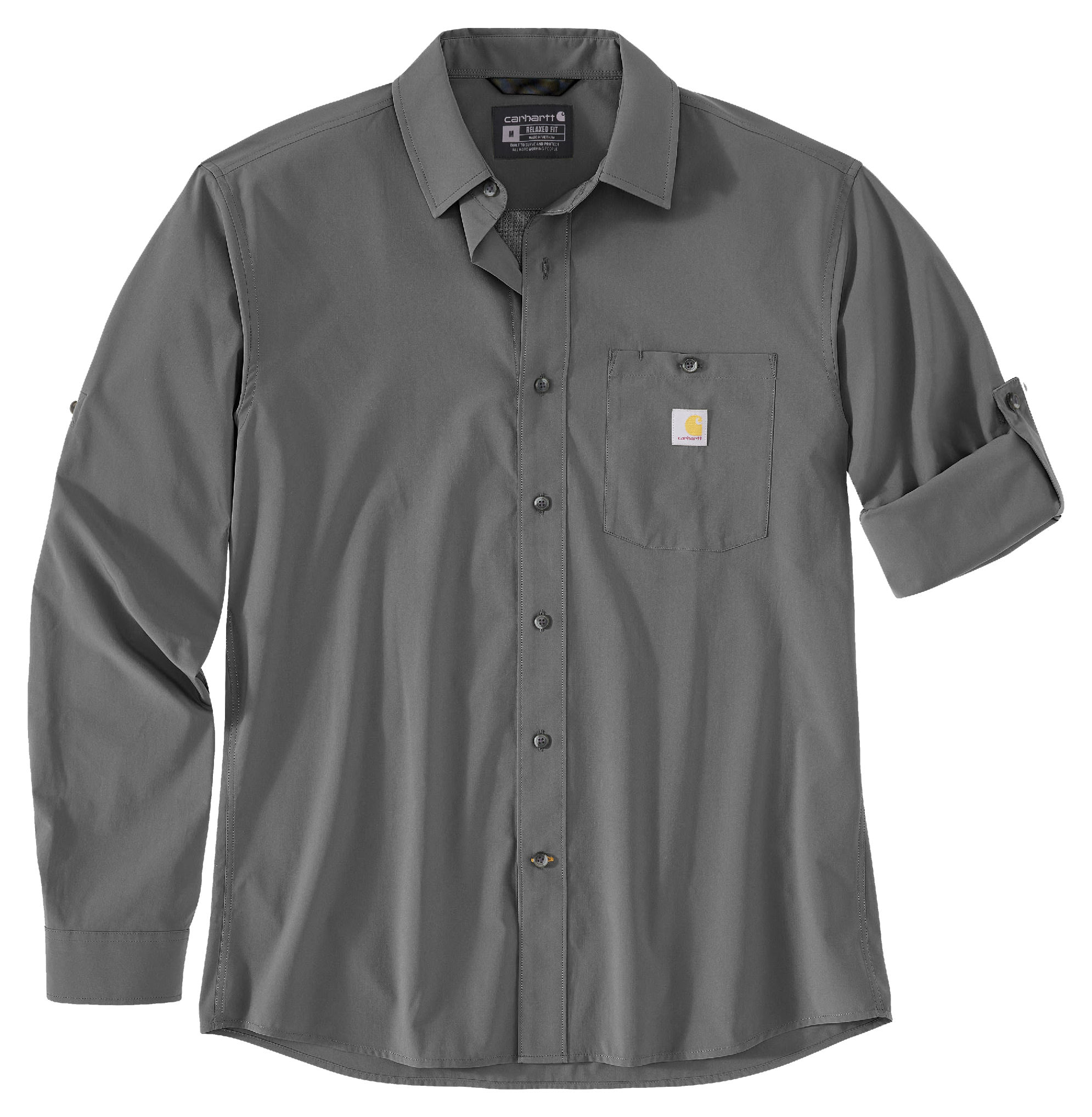 Image of Carhartt Force Sun Defender Relaxed-Fit Lightweight Long-Sleeve Shirt for Men - Steel - 2XLT