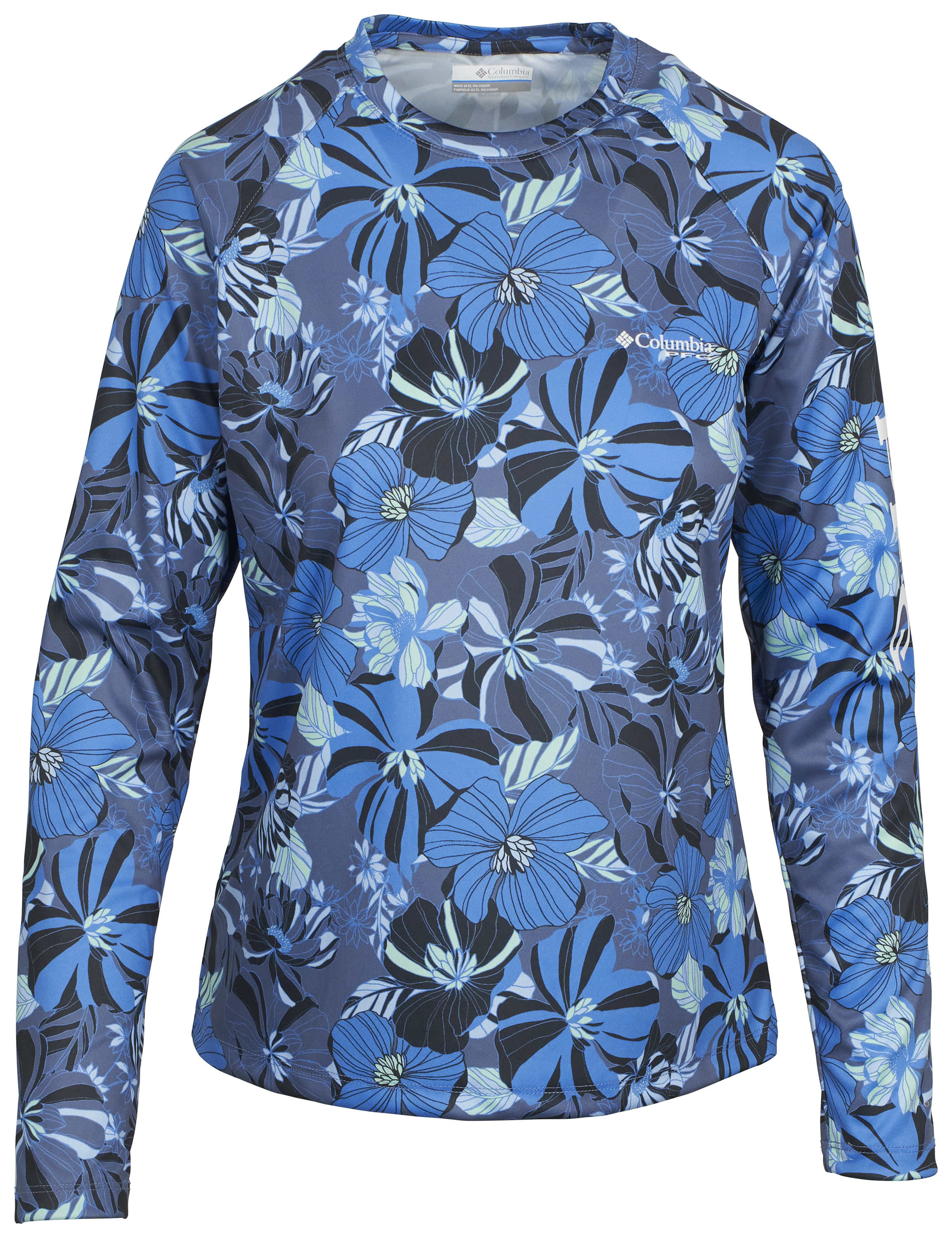 Image of Columbia PFG Super Tidal Tee Long-Sleeve Shirt - Bluebill Retrotropical