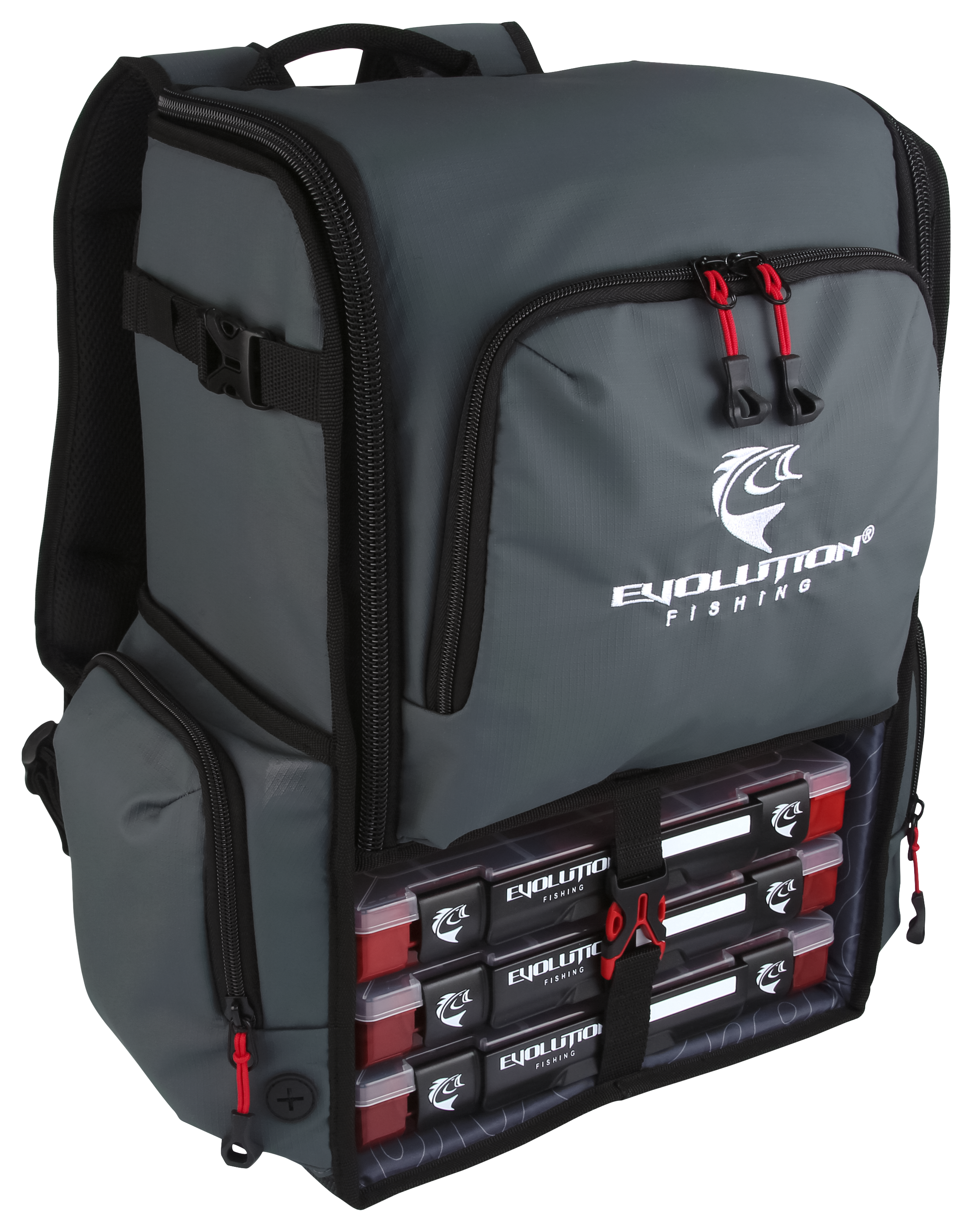 Image of Evolution Fishing Largemouth 3.0 Tackle Backpack - Gray