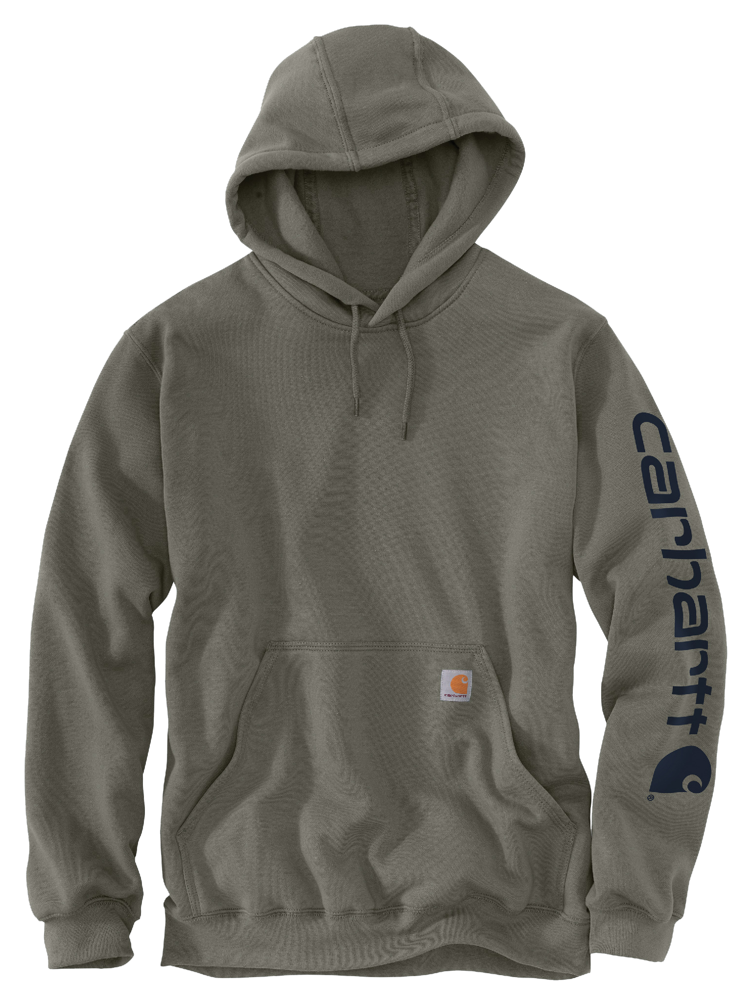 Image of Carhartt Loose-Fit Midweight Logo Hoodie for Men - Dusty Olive - S