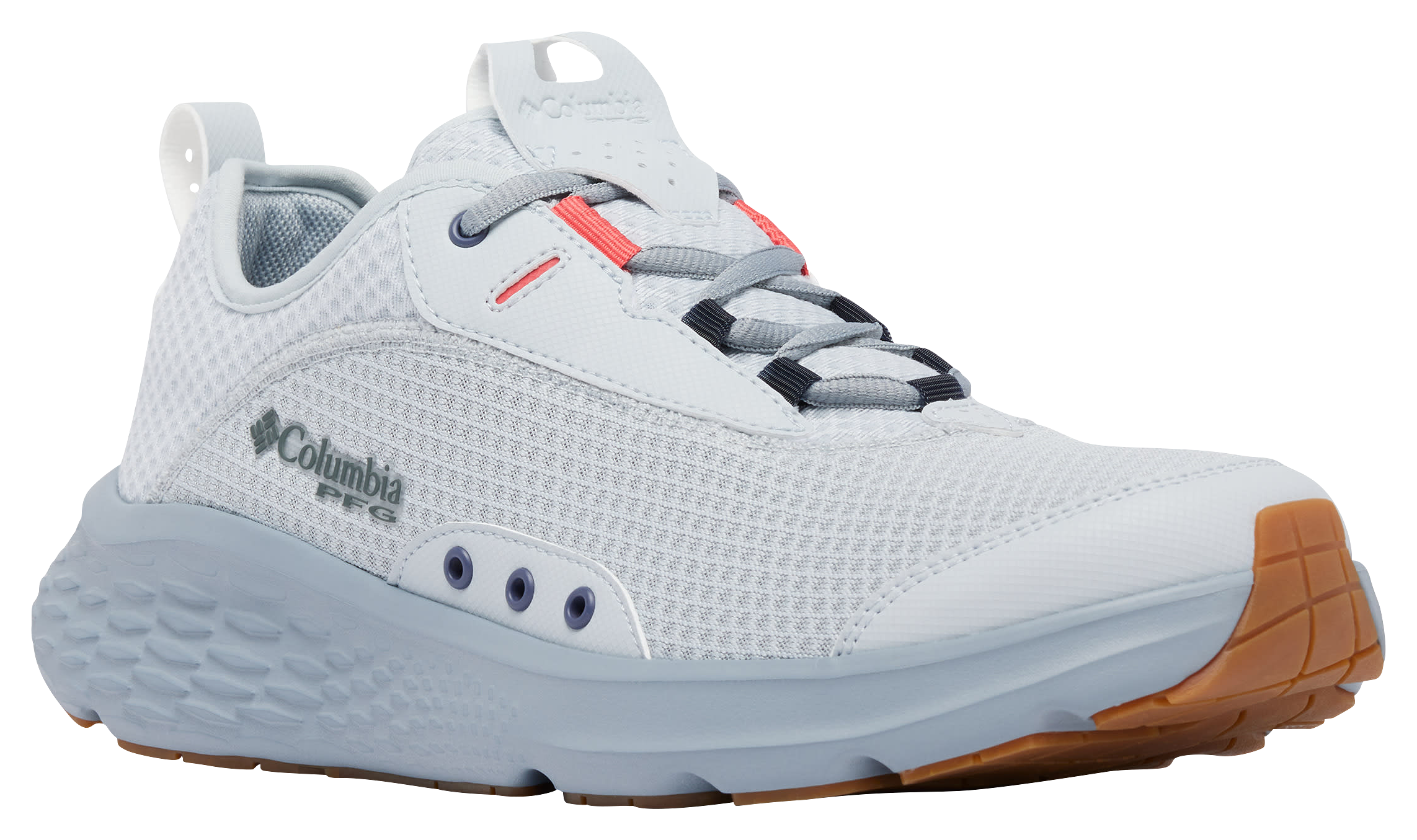 Image of Columbia Castback PFG Water Shoes for Men - Cirrus Grey/Sunset Red