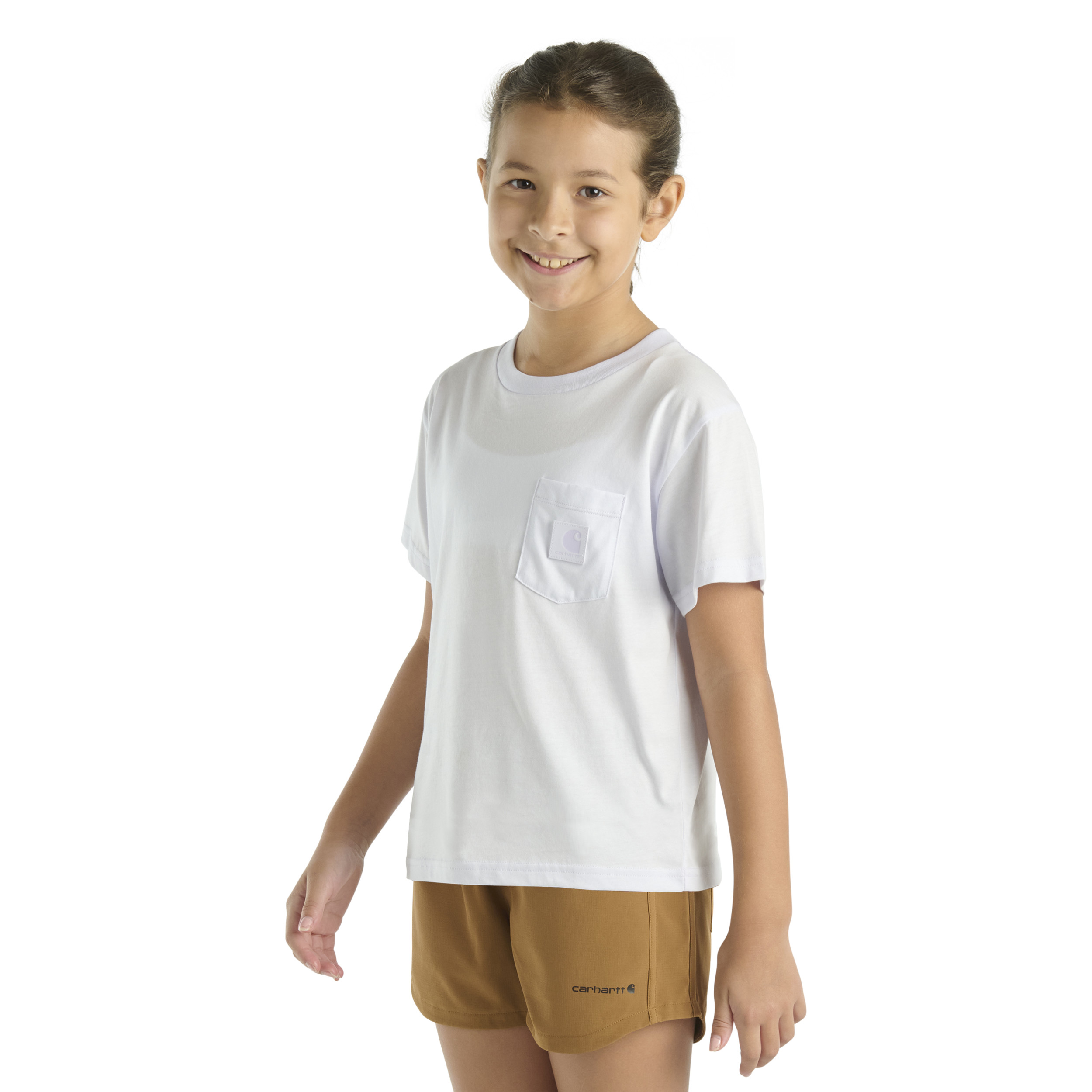 Image of Carhartt Tonal Patch Short-Sleeve Pocket T-Shirt for Kids - Fresh Lavender