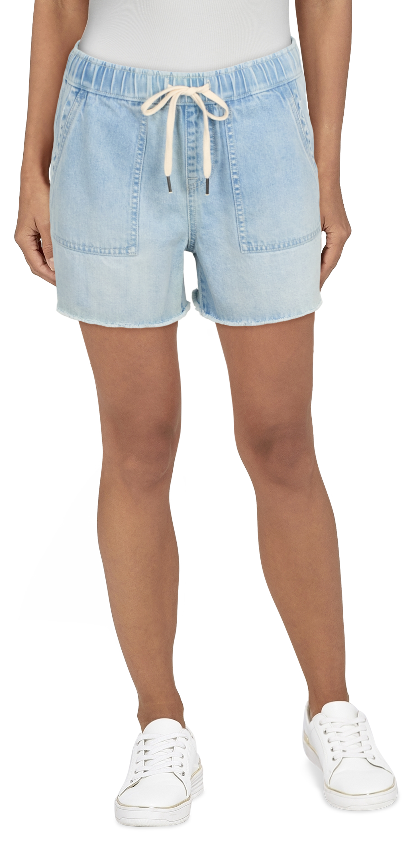Image of Natural Reflections Coastal Breeze Cut-Off Shorts for Ladies - Light Wash - XL