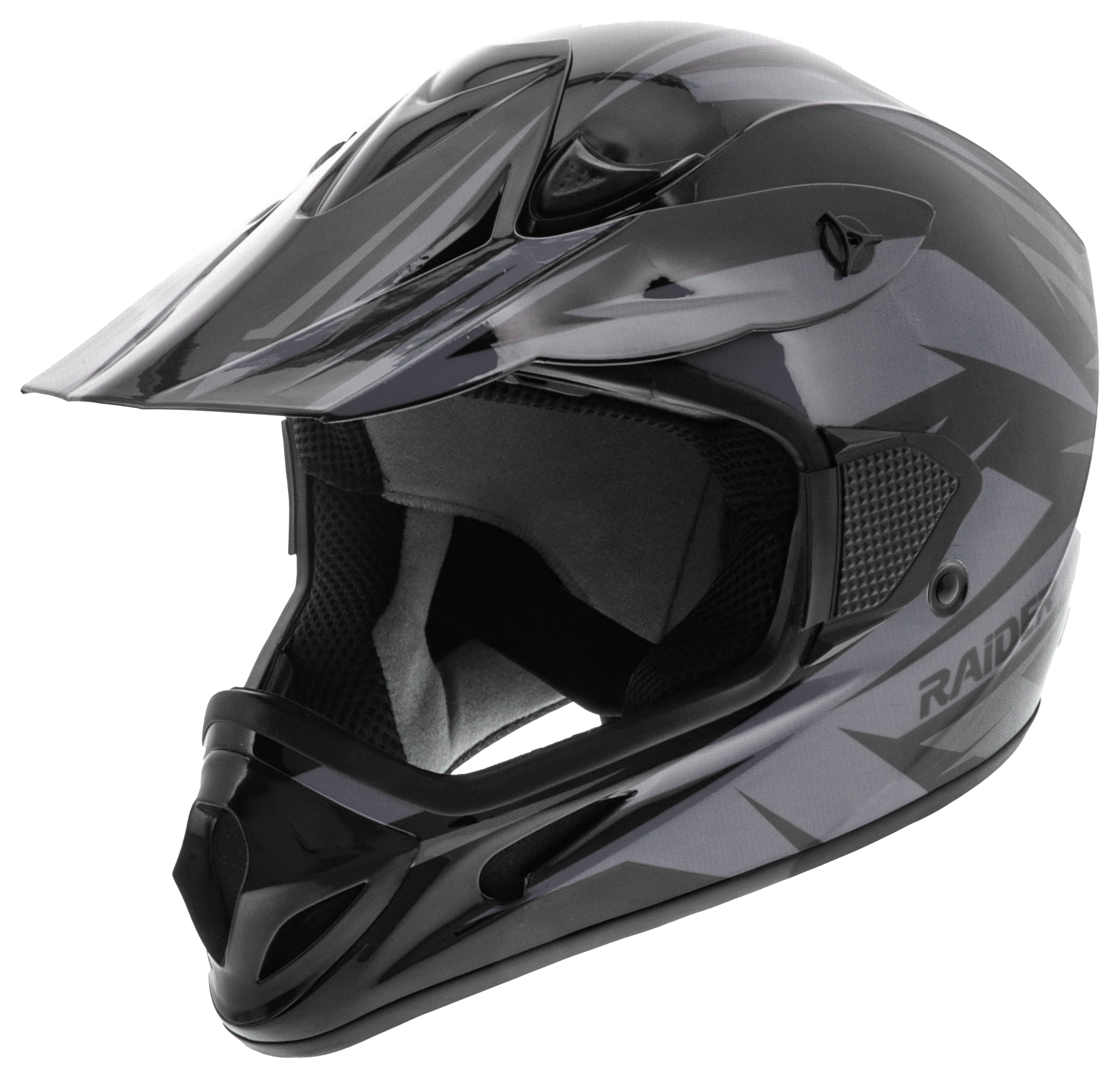 Image of Raider RX2 MX Off-Road Helmet for Adults - Black/Silver - L