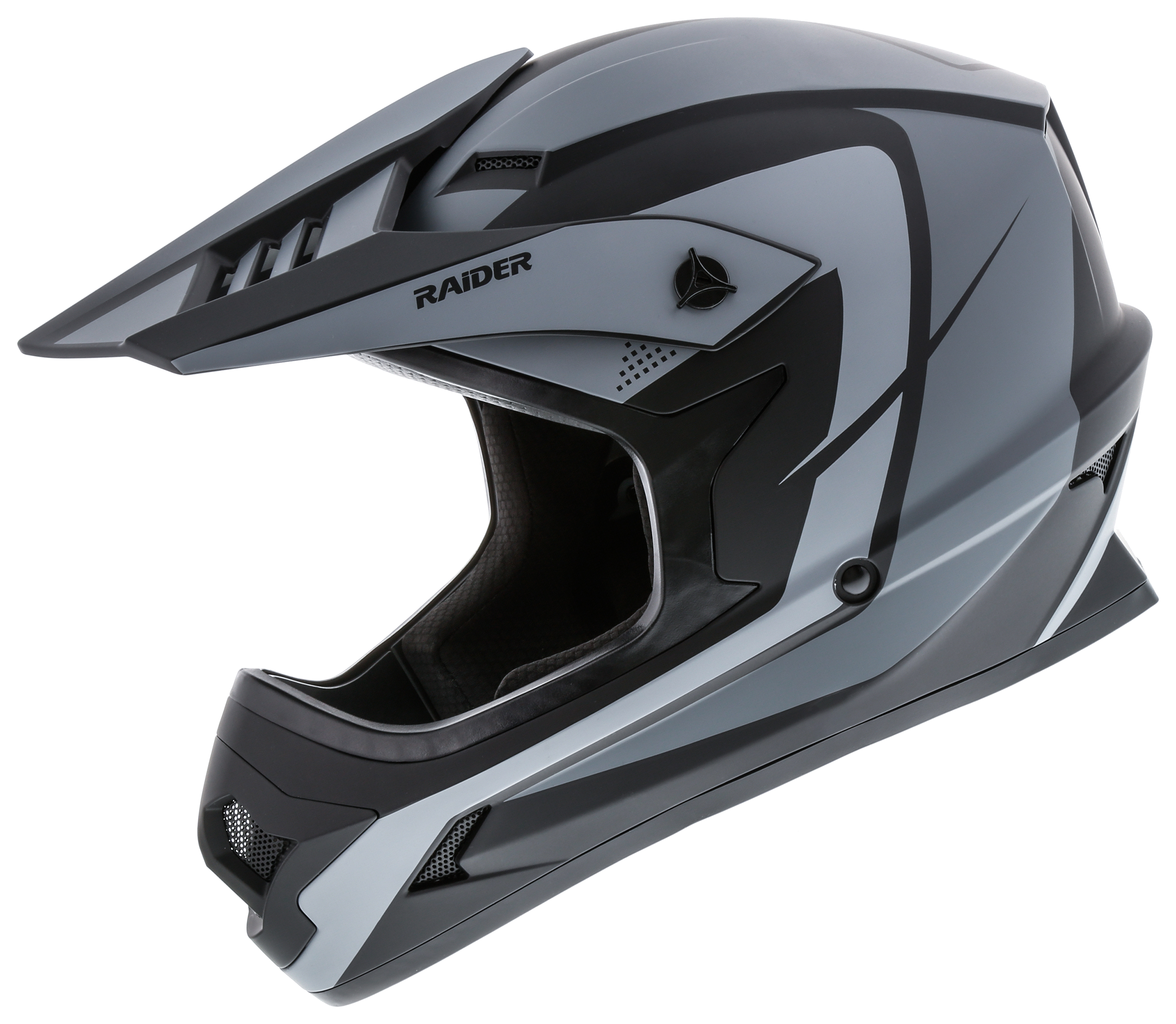 Image of Raider Z8 MX Helmet for Adults - Black/Silver - 2XL