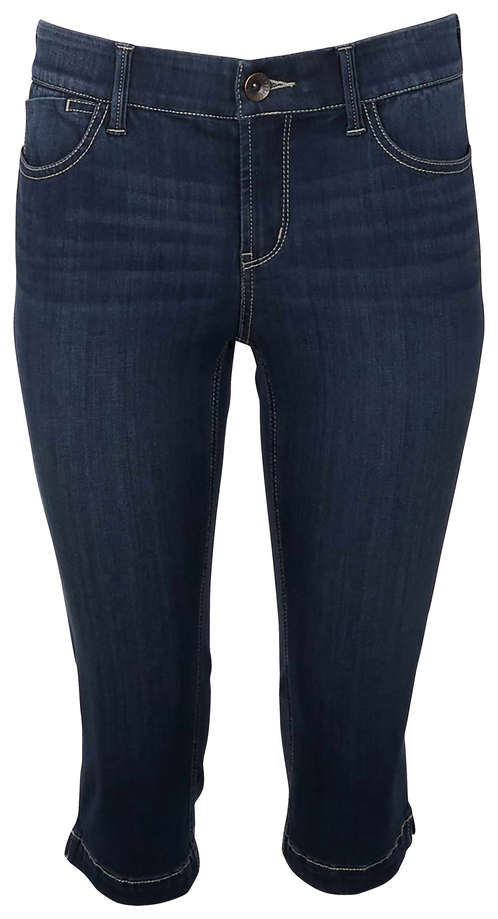 Image of Natural Reflections Campside Skimmer Capris - Dark Wash