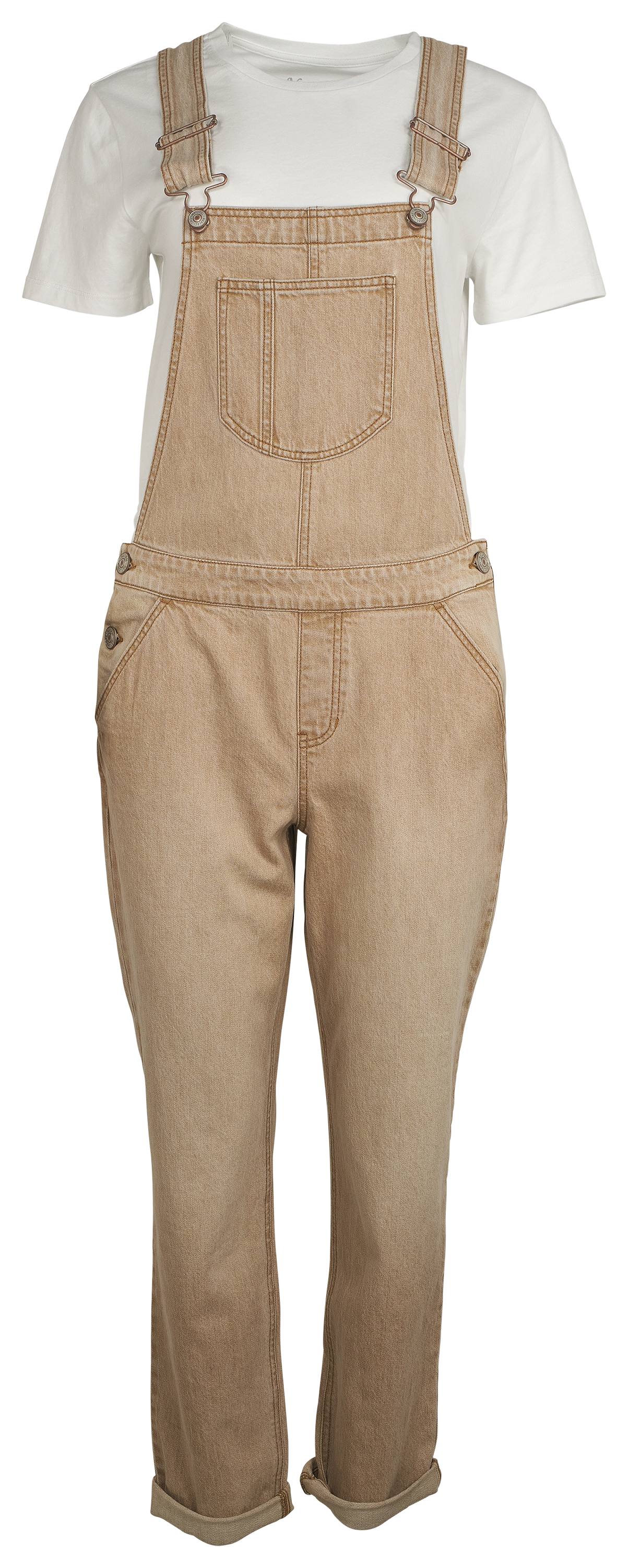 Image of Natural Reflections Denim Overalls - Khaki
