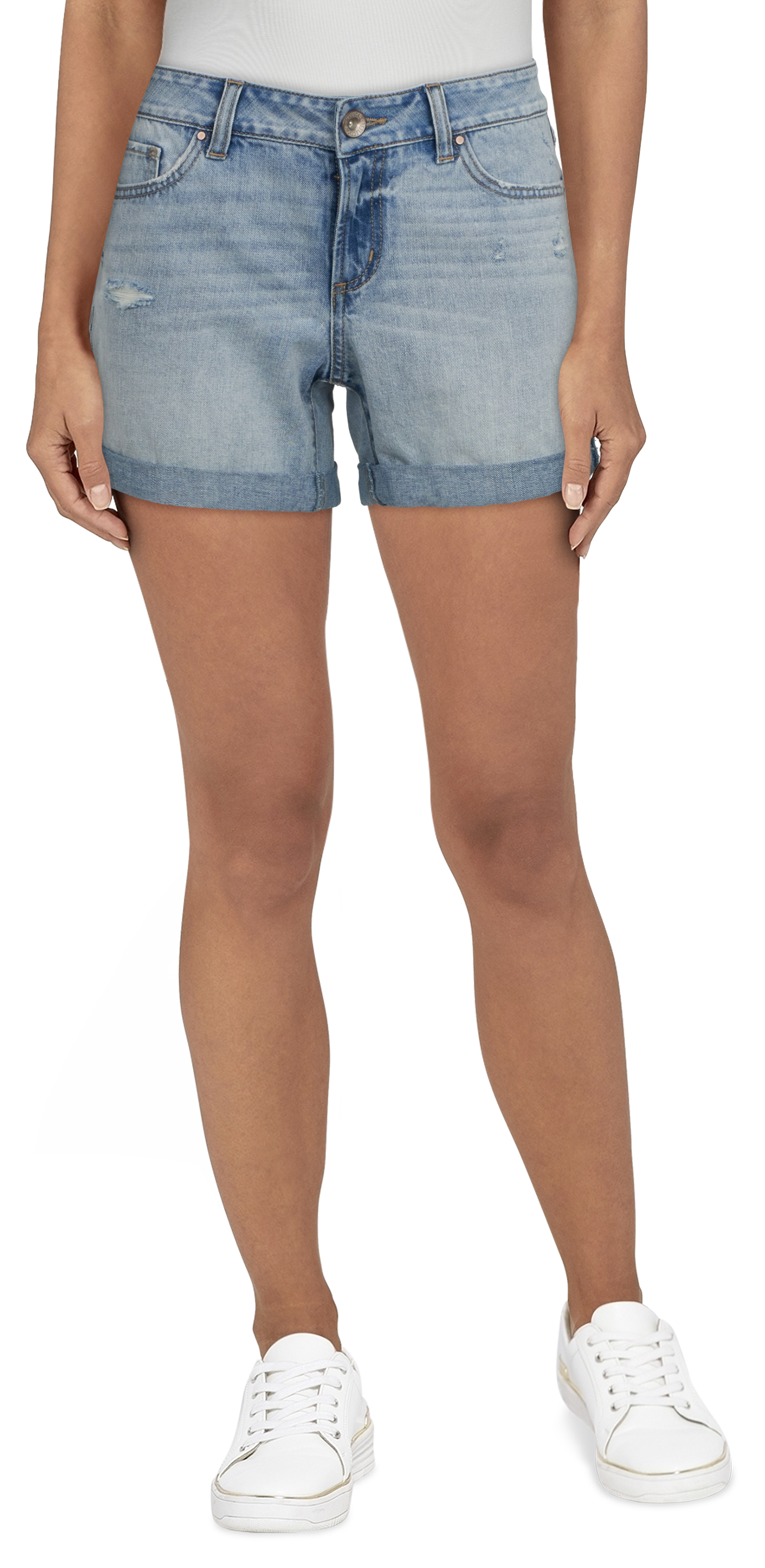 Image of Natural Reflections Easy River Cuffed Shorts for Ladies - Light Vintage - 10