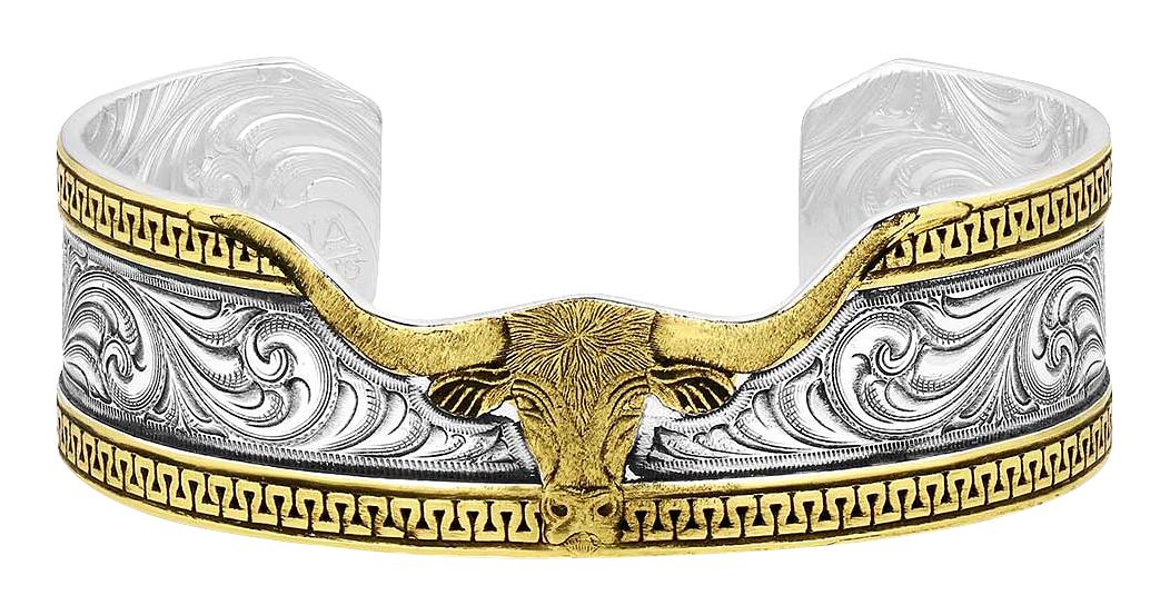 Image of Montana Silversmiths Carved Longhorn Cuff Bracelet