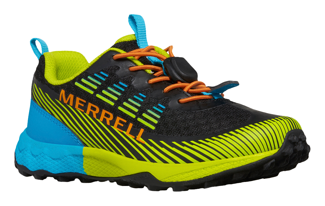 Image of Merrell Agility Peak Trail Running Shoes for Boys - Black/Citron - 6 Kids
