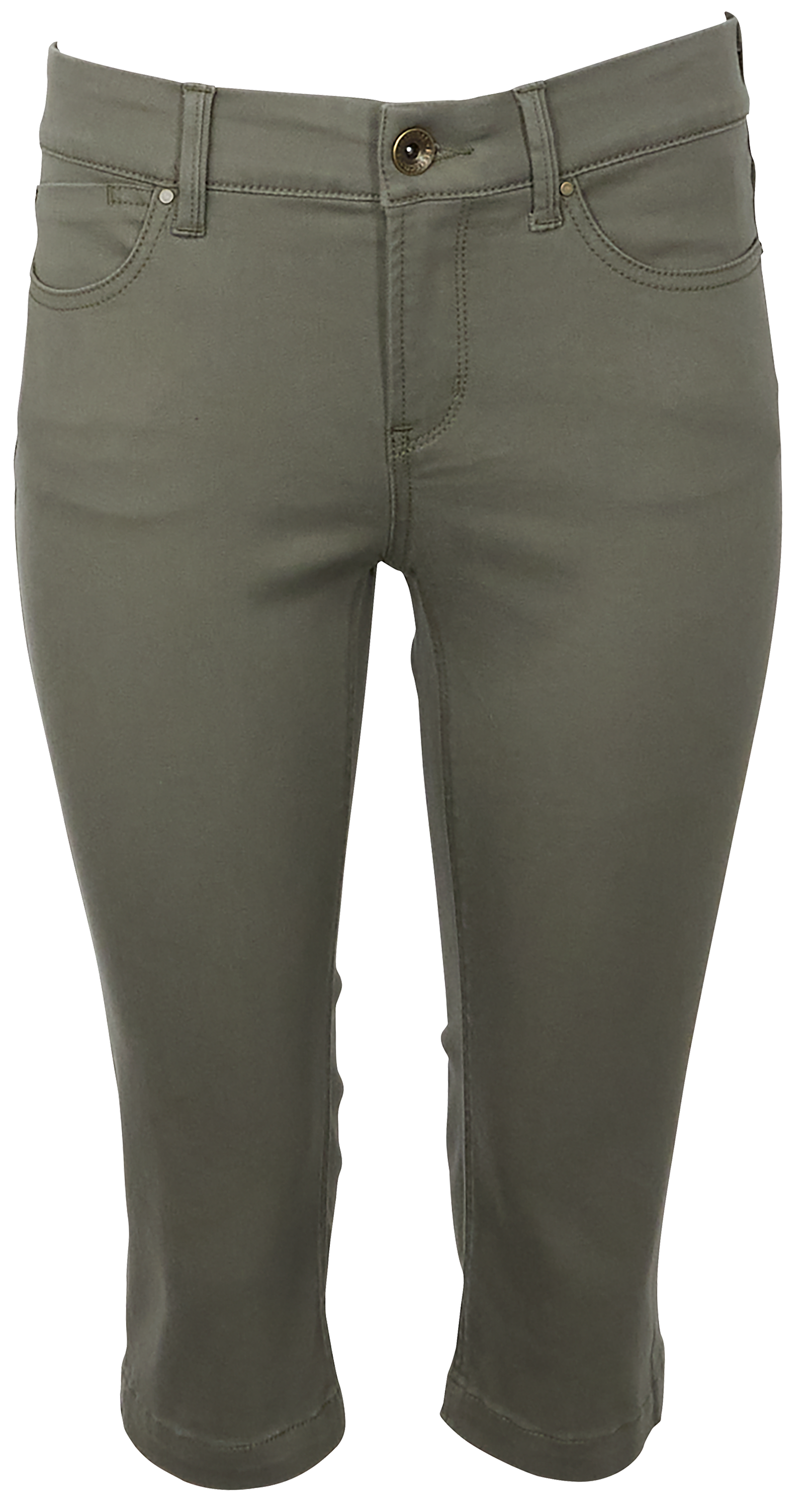 Image of Natural Reflections Campside Skimmer Capris - Dusty Olive