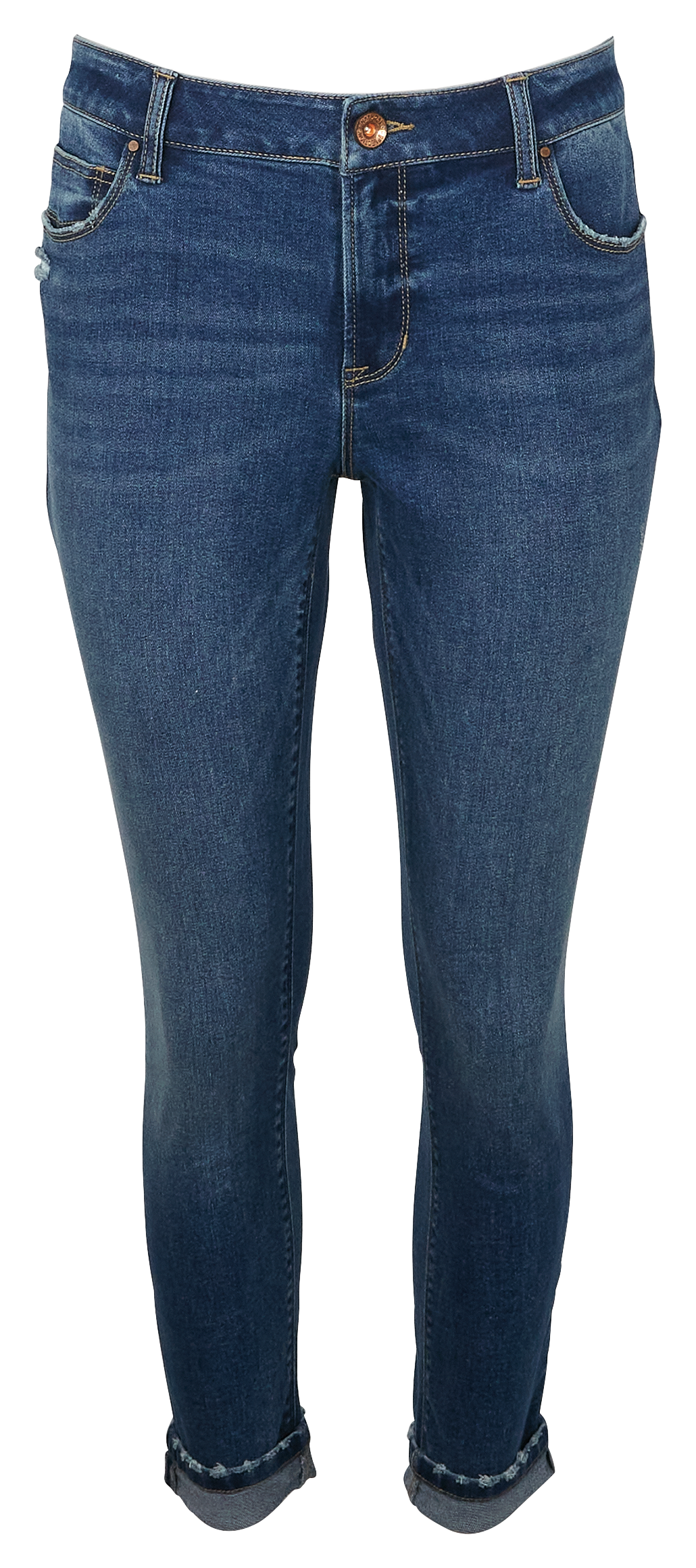 Image of Natural Reflections Winston Cuffed Crop Jeans - Dark Wash