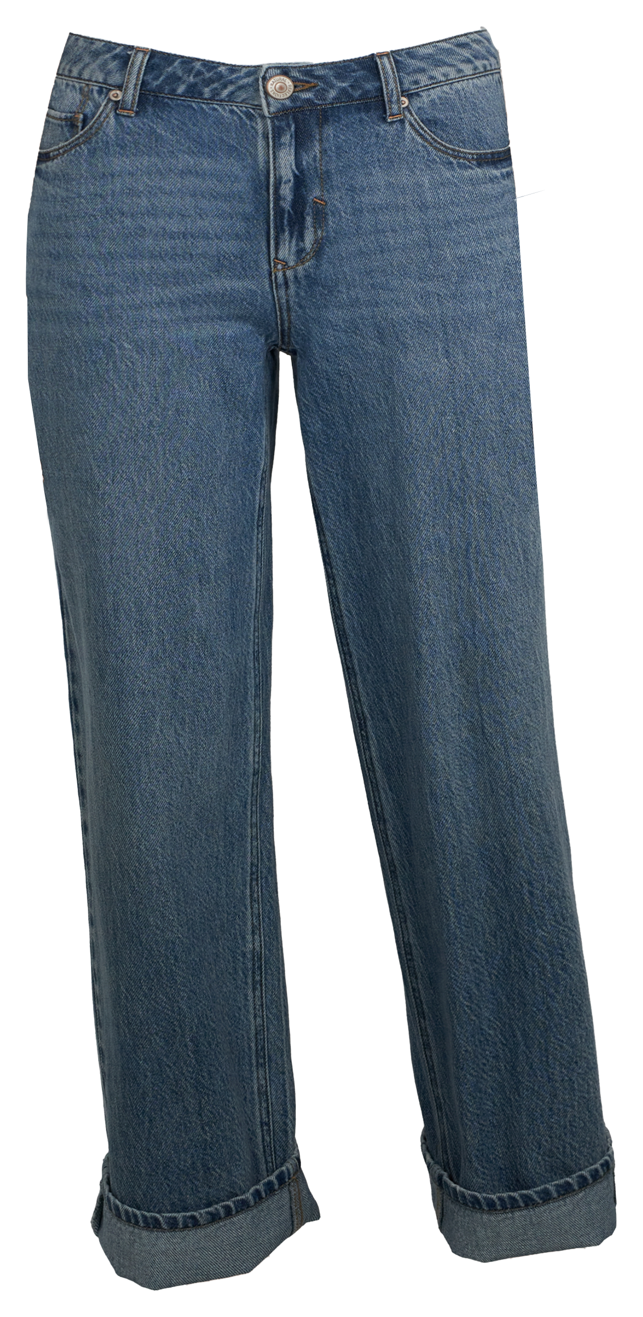 Image of Natural Reflections Effortless Cuffed Denim Jeans - Light Wash - 16