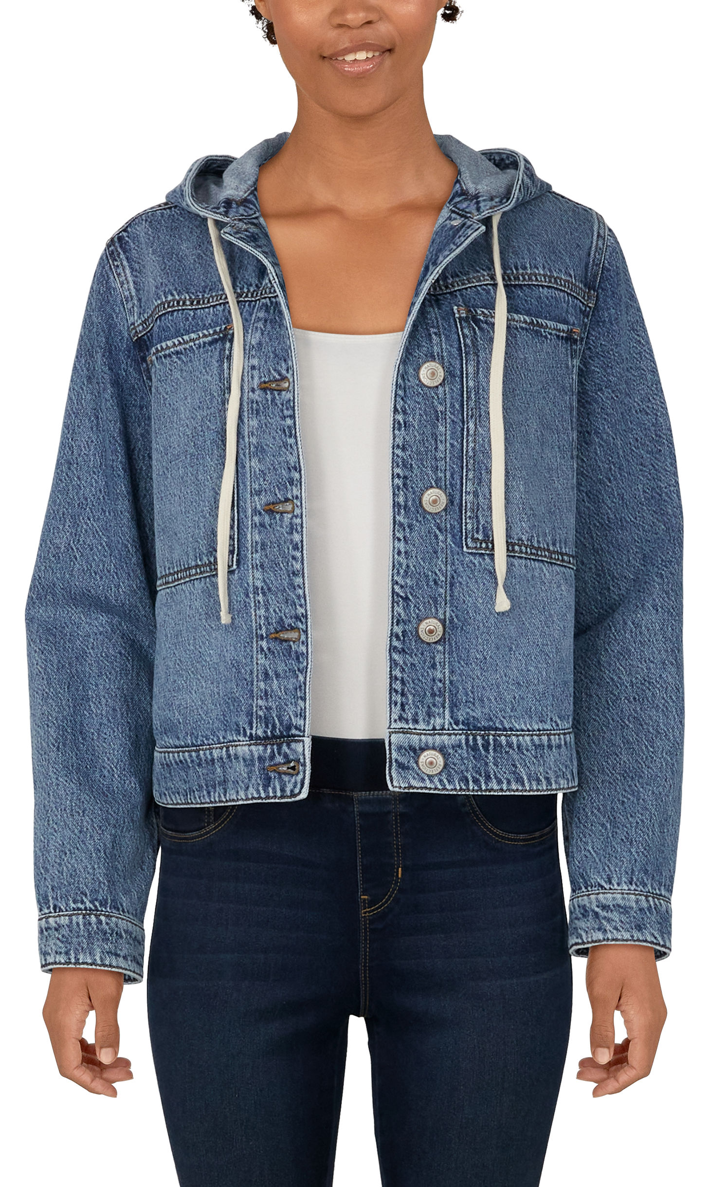 NATURAL REFLECTIONS Effortless Denim Hooded Jacket