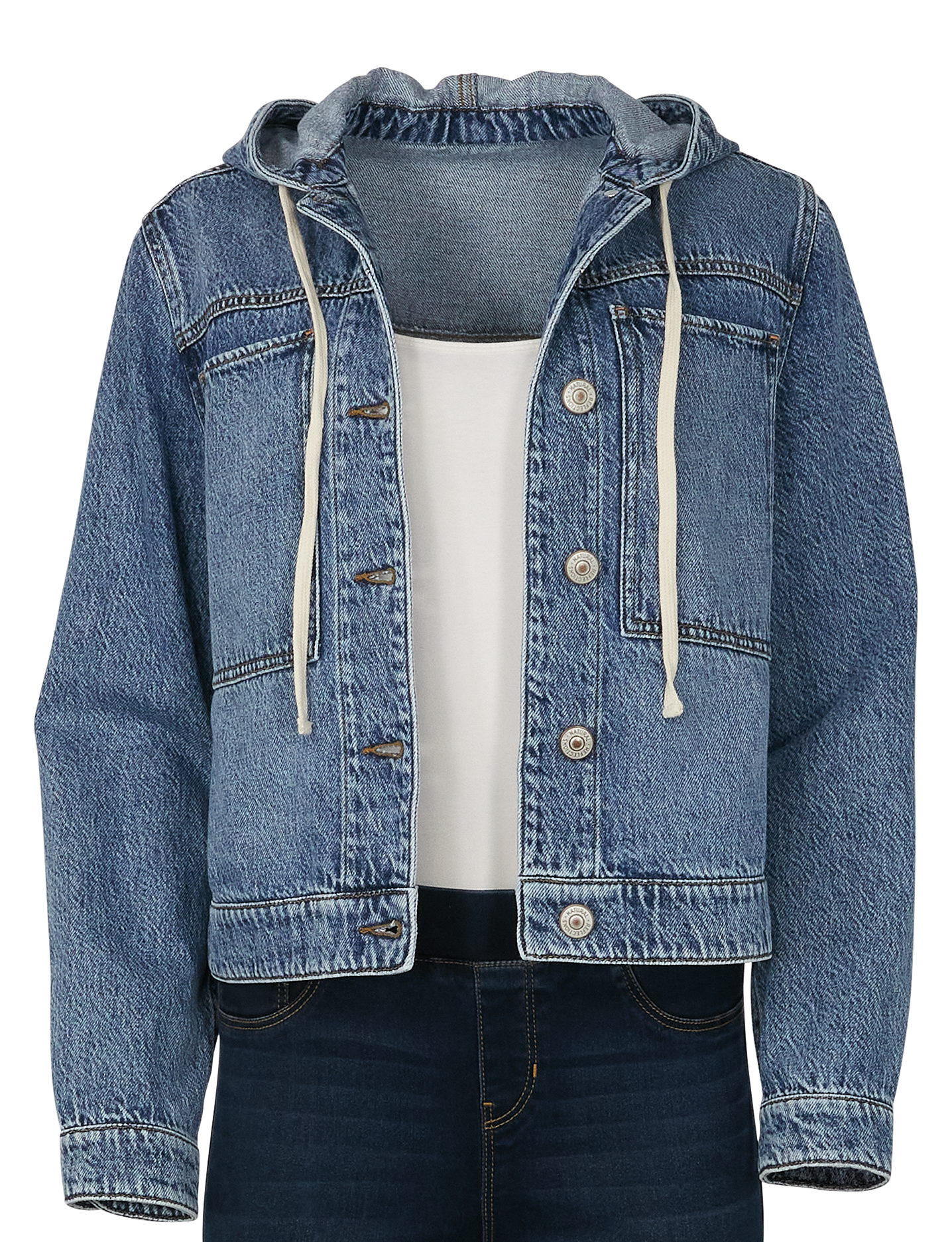 Image of Natural Reflections Effortless Denim Hooded Jacket