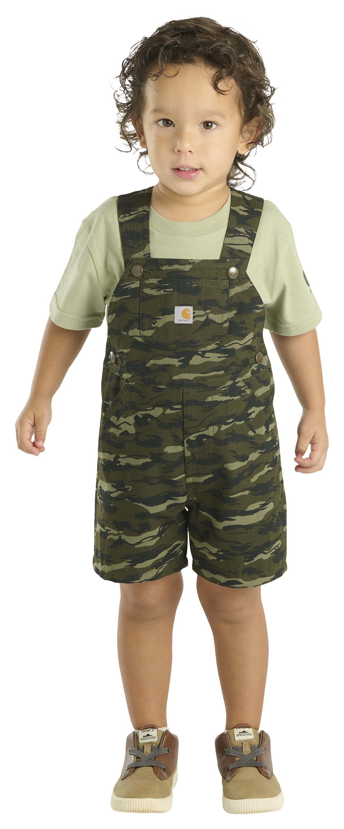 CARHARTT Short-Sleeve T-Shirt and Canvas Printed Camo Shortalls Set for Toddlers