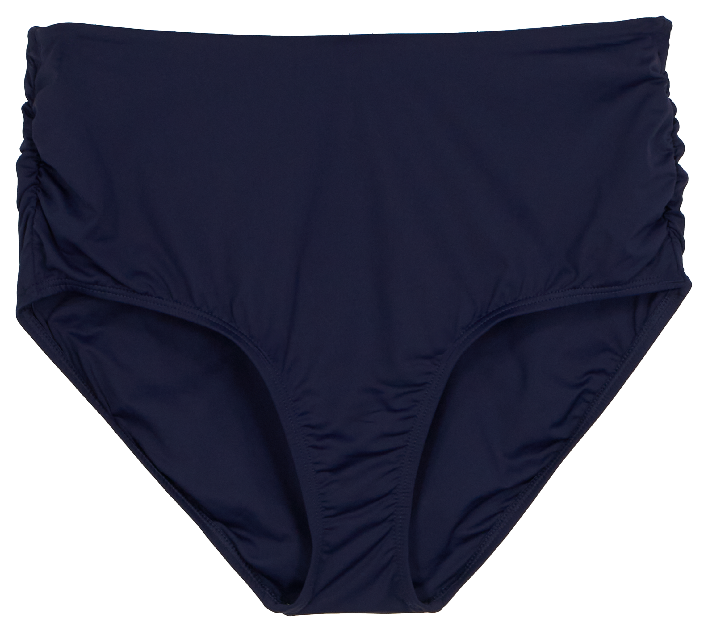 Image of Anne Cole High-Waisted Shirred Swim Bottoms for Ladies - Navy - L