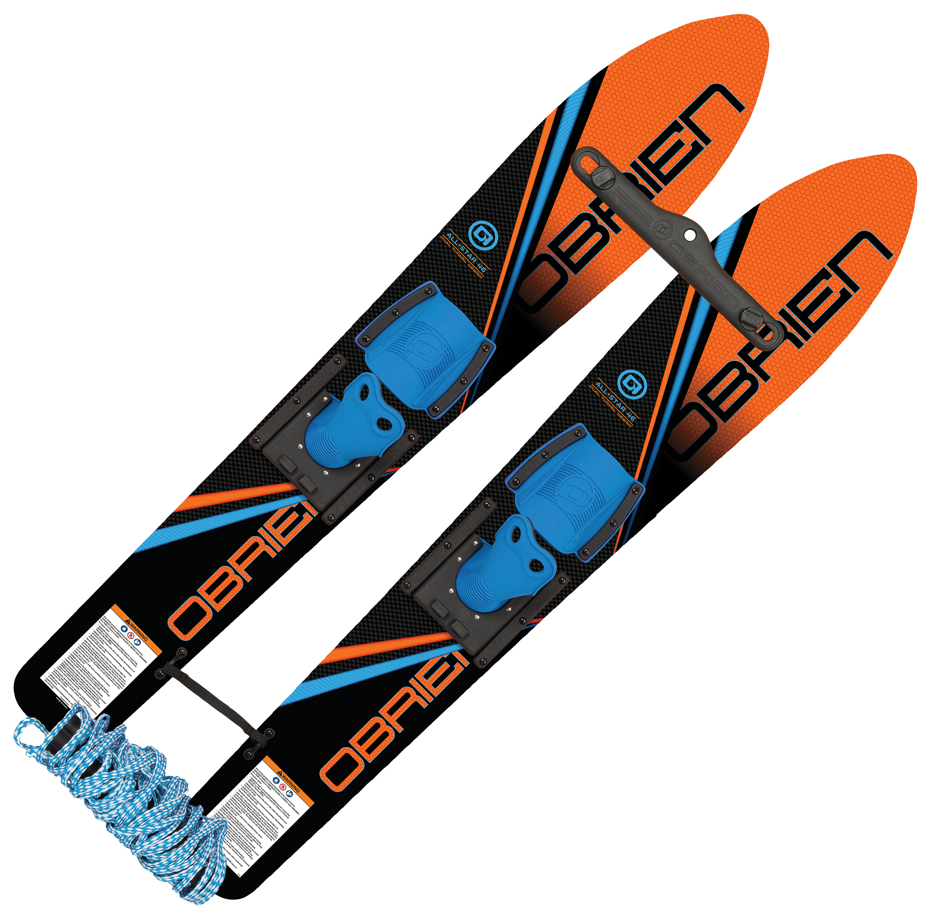 Image of O'Brien All-Star Trainer Water Skis - Black/Orange