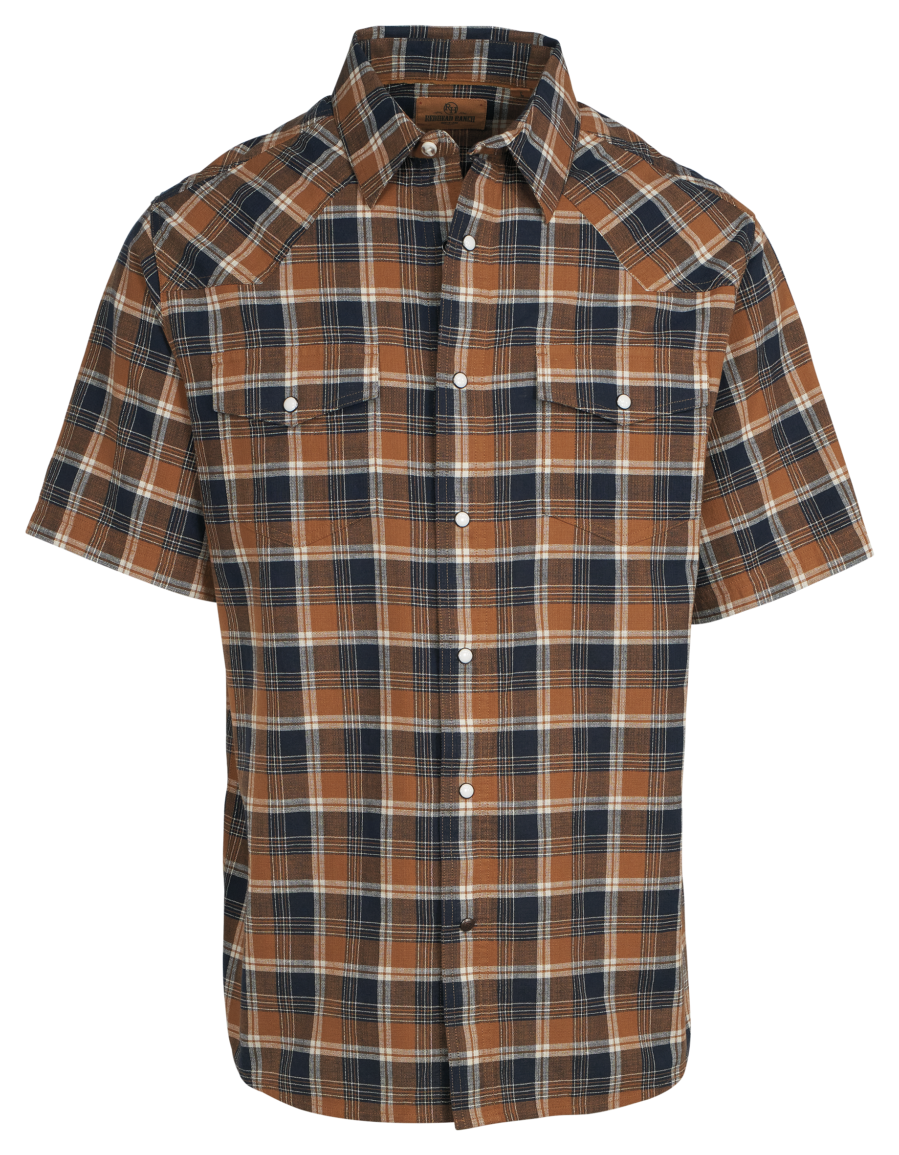 REDHEAD Ranch Buckholts Snap-Front Plaid Short-Sleeve Shirt for Men