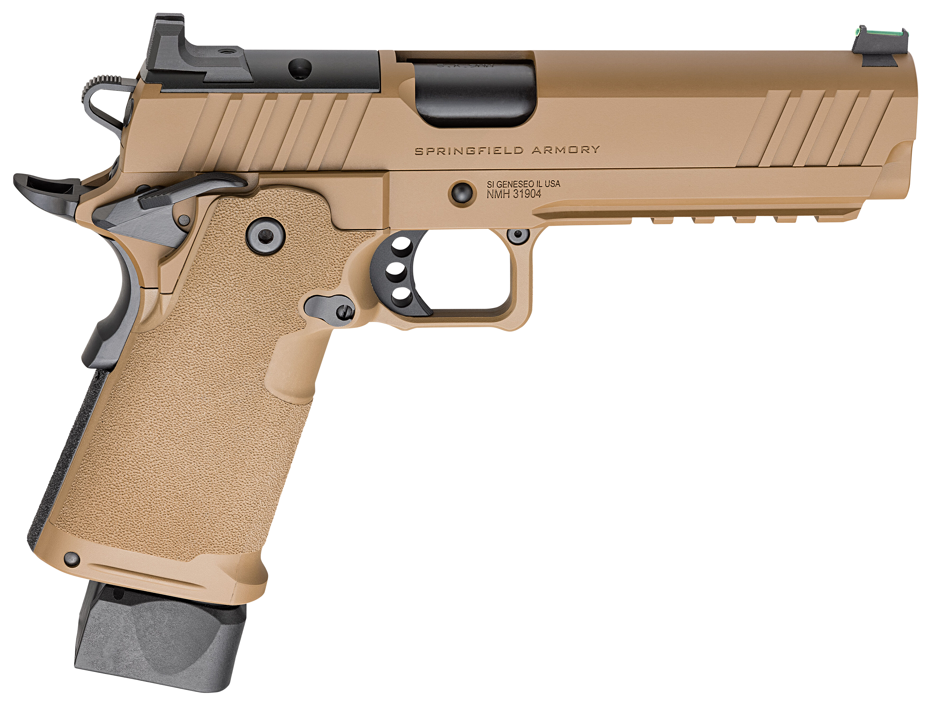 Springfield Armory 1911 DS Prodigy SemiAuto Pistol  9mm  5  Ambidextrous  Coyote Brown  20 Round Cap