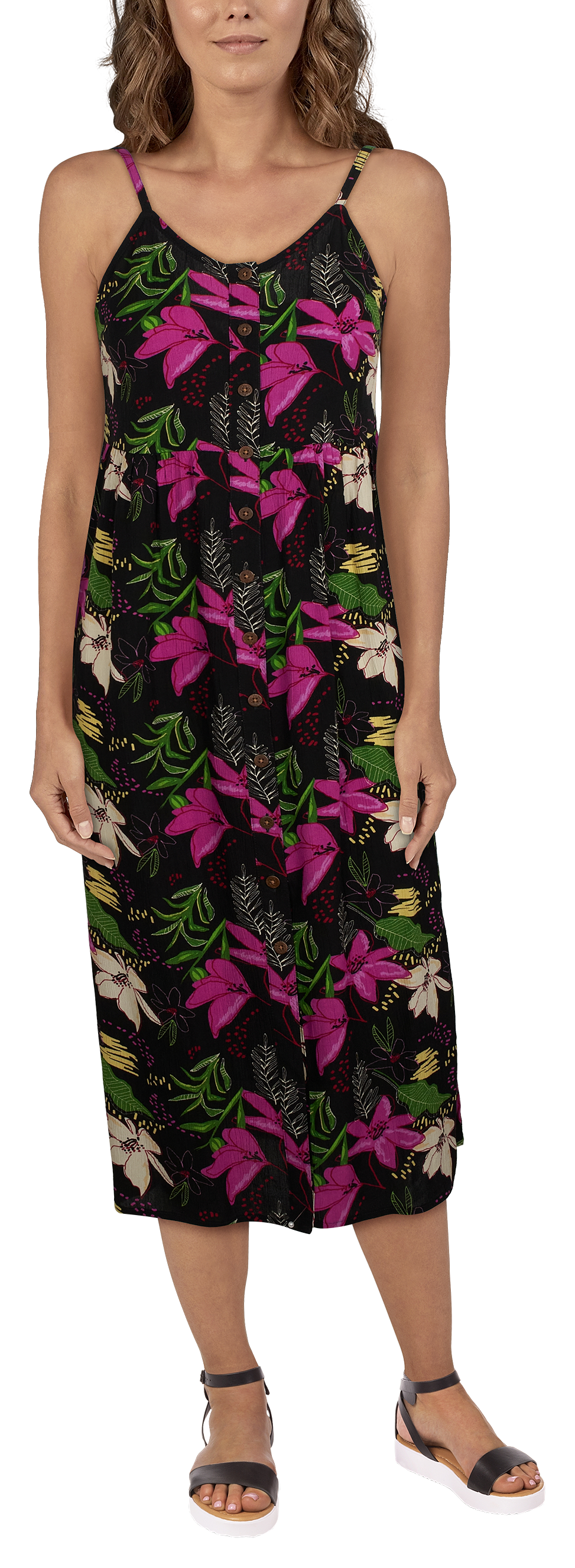 Natural Reflections Tropical Midi Dress for Ladies                                                                              