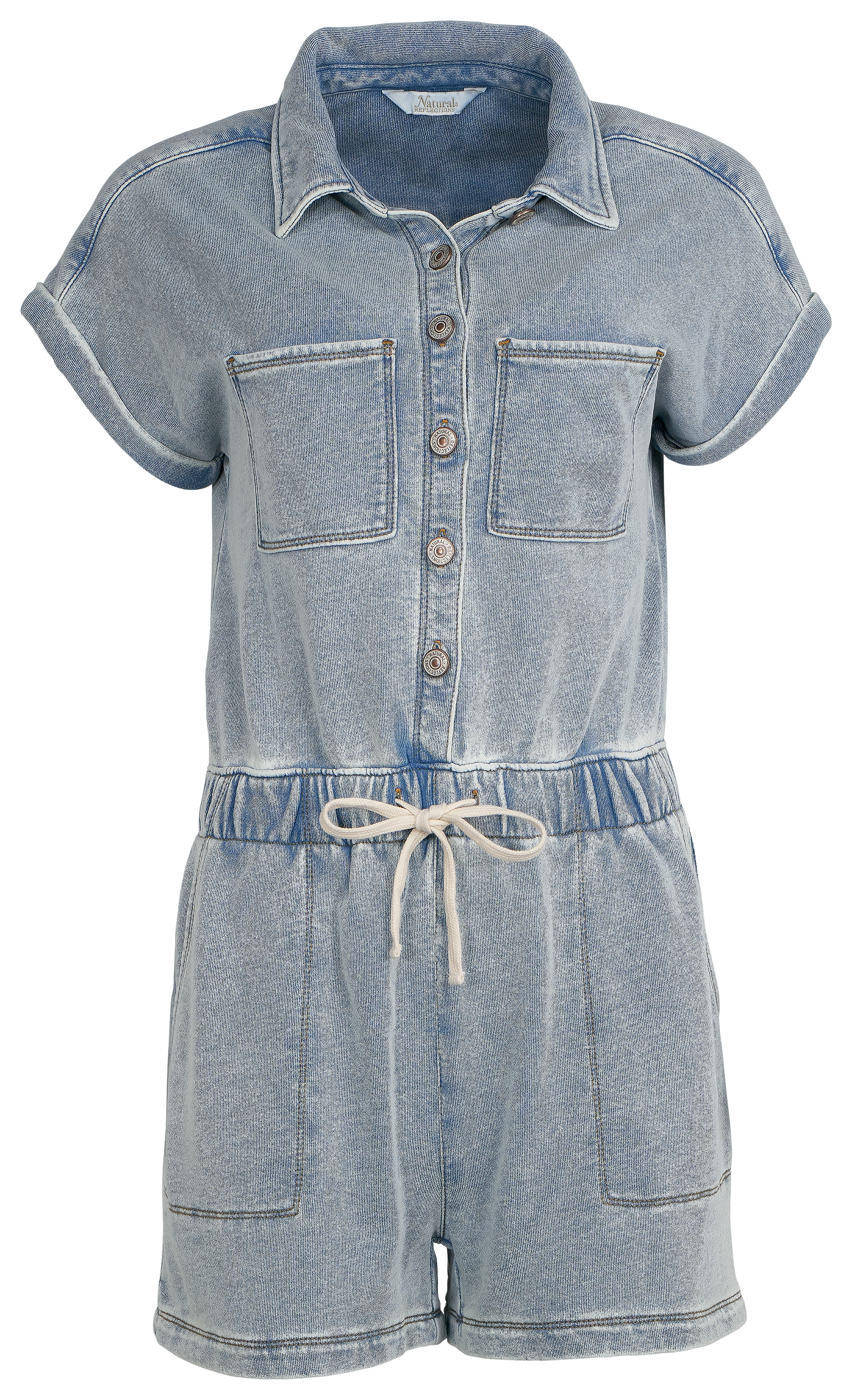 NATURAL REFLECTIONS Knit Denim Romper